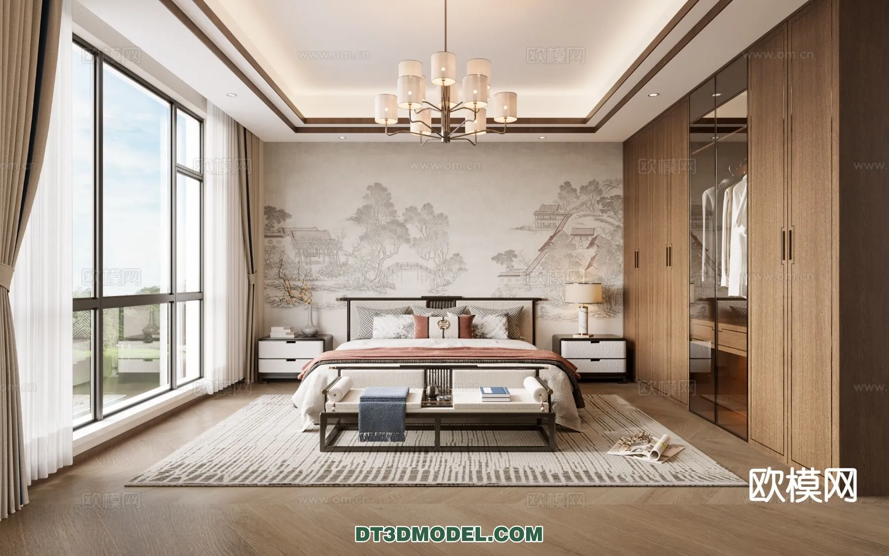 BEDROOM - CHINESE STYLE - 3D Model For Interior Design - 662
