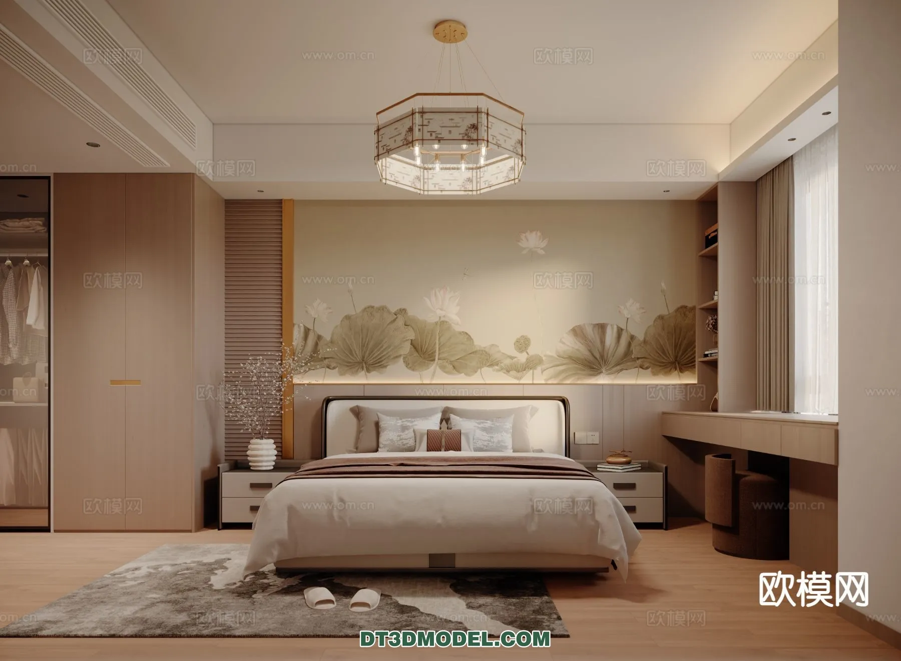 BEDROOM - CHINESE STYLE - 3D Model For Interior Design - 665