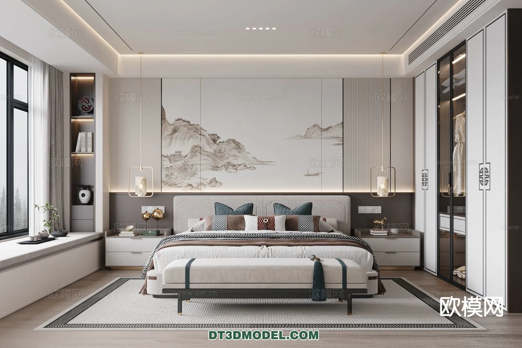 BEDROOM - CHINESE STYLE - 3D Model For Interior Design - 669