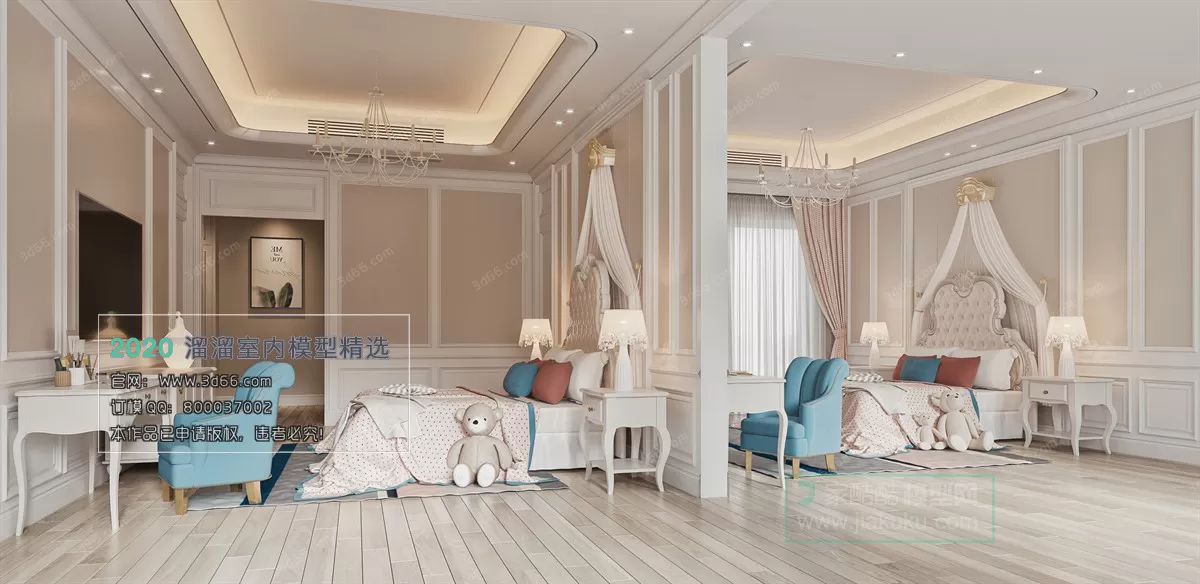 BEDROOM - EUROPEAN STYLE - 3D MODELS