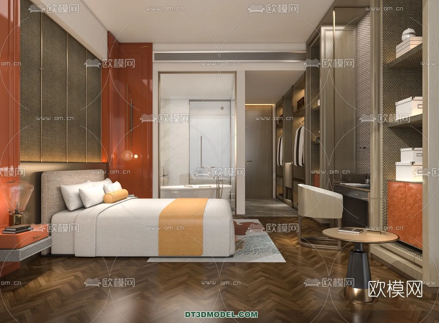 Bedroom For Hotel - 3D Scene - Interior Design - 001