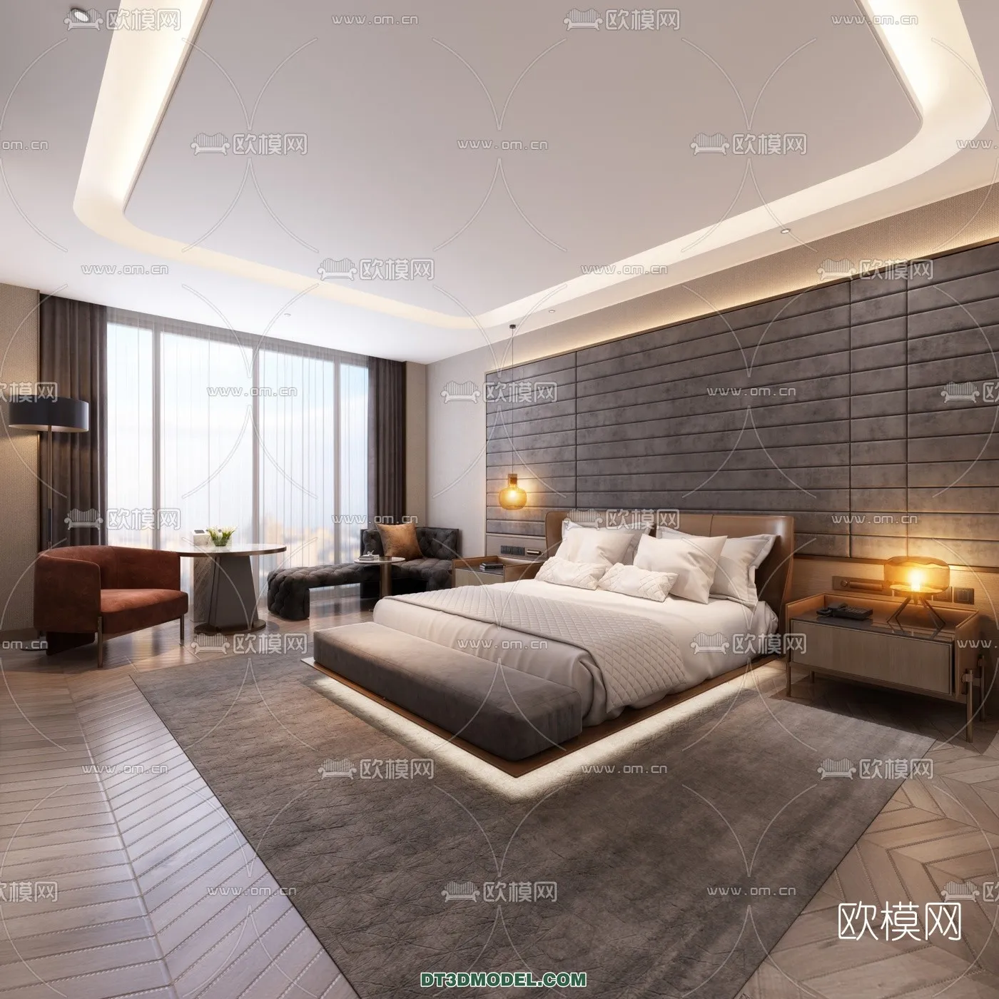 Bedroom For Hotel - 3D Scene - Interior Design - 004