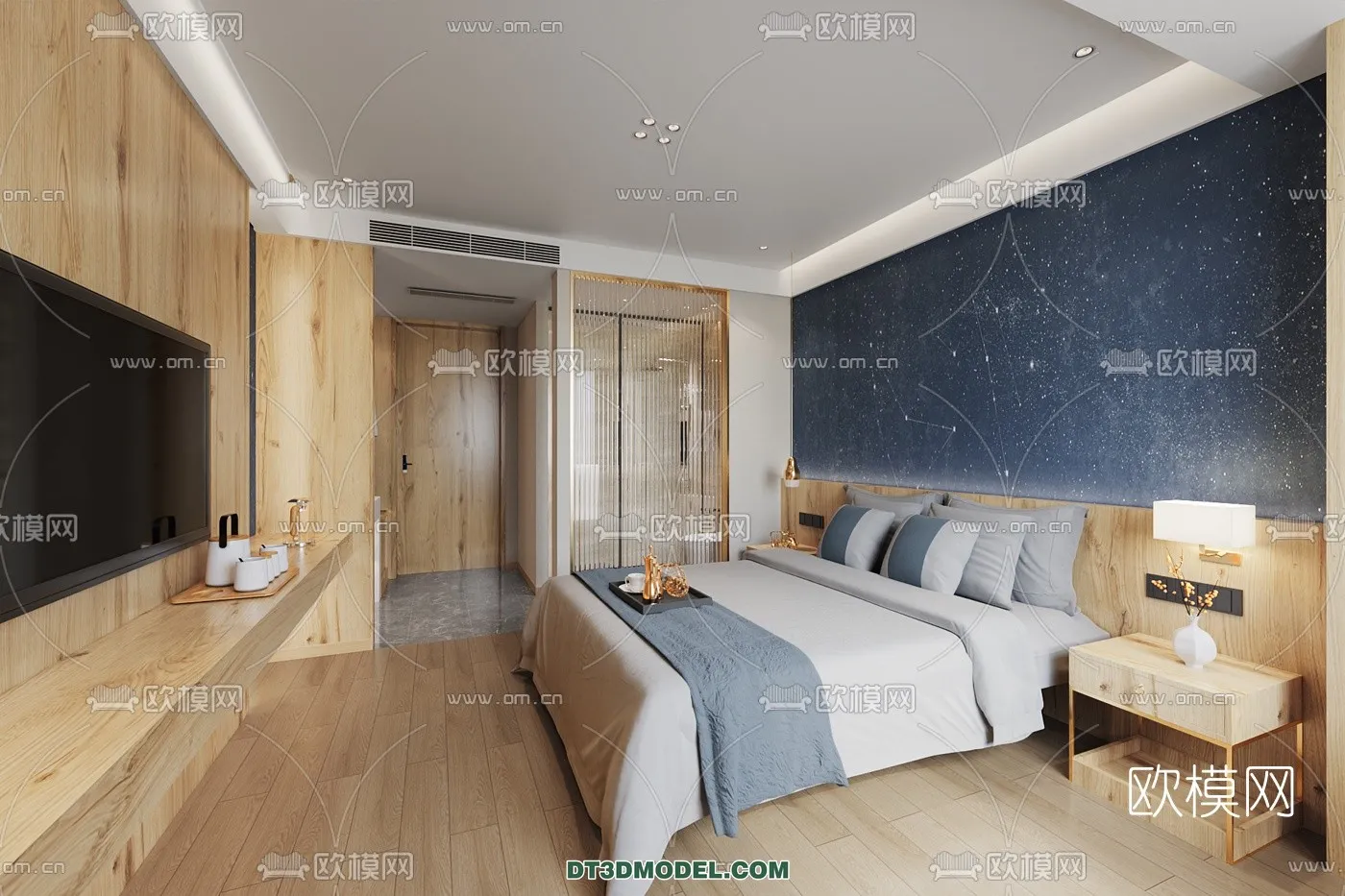 Bedroom For Hotel - 3D Scene - Interior Design - 005