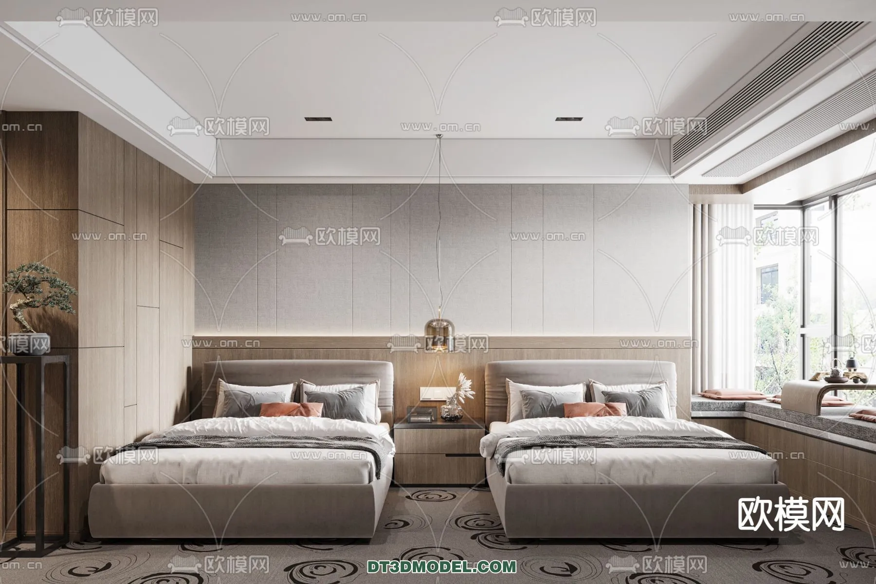 Bedroom For Hotel - 3D Scene - Interior Design - 008