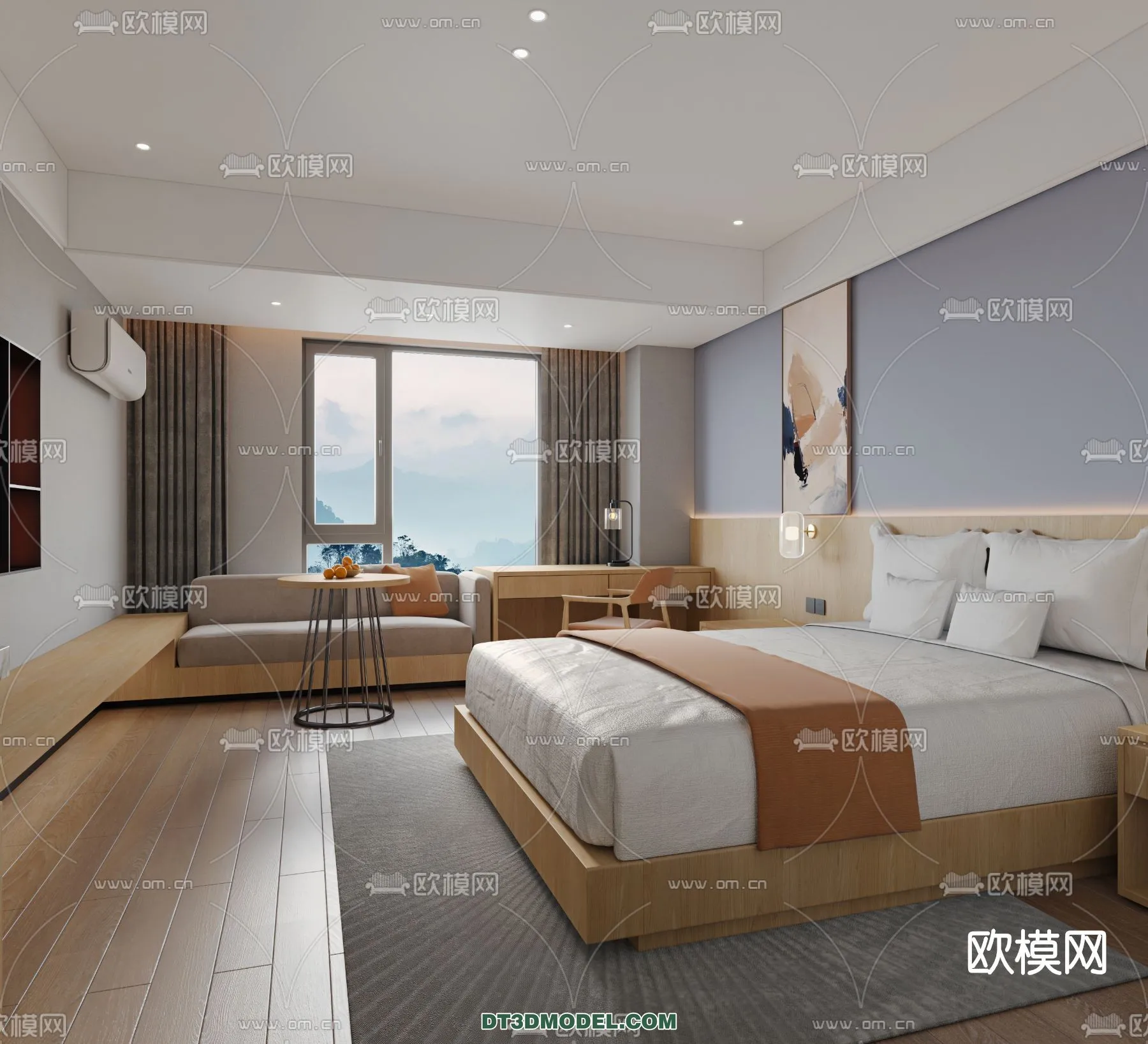 Bedroom For Hotel - 3D Scene - Interior Design - 012