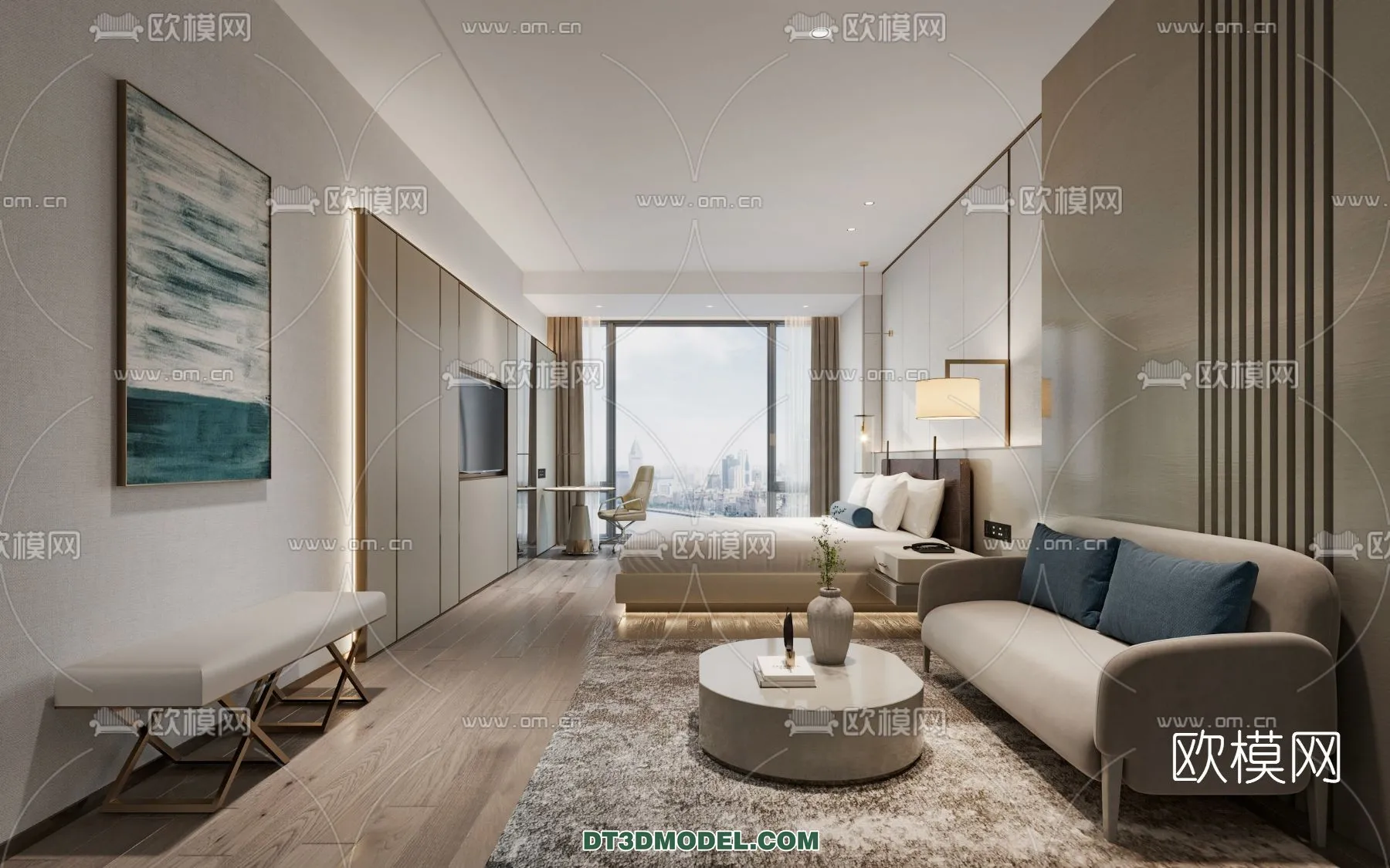 Bedroom For Hotel - 3D Scene - Interior Design - 021
