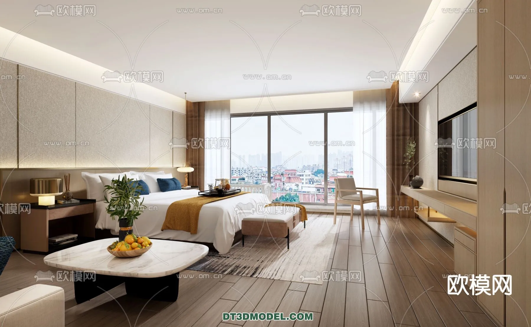 Bedroom For Hotel - 3D Scene - Interior Design - 022