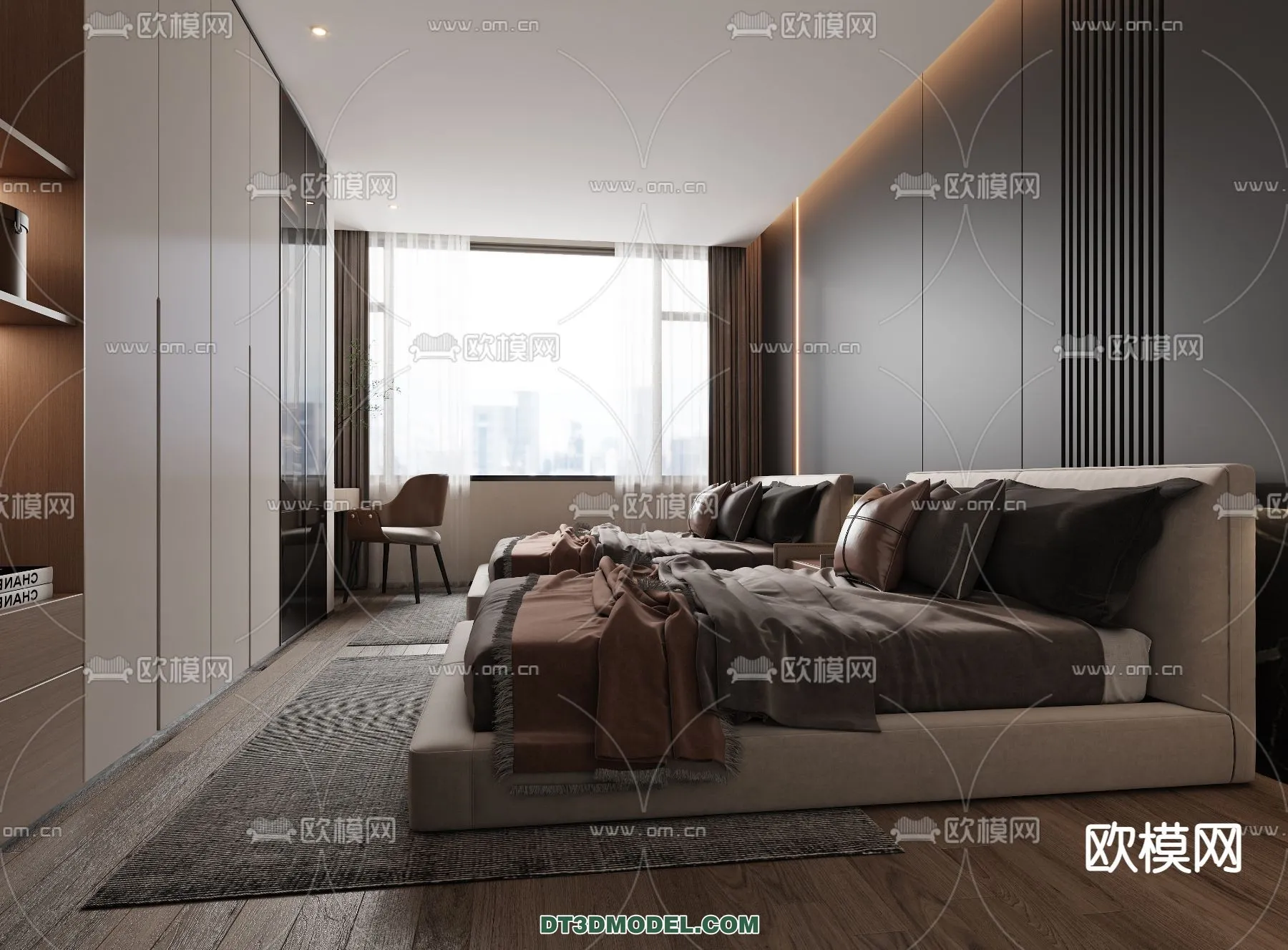 Bedroom For Hotel - 3D Scene - Interior Design - 026