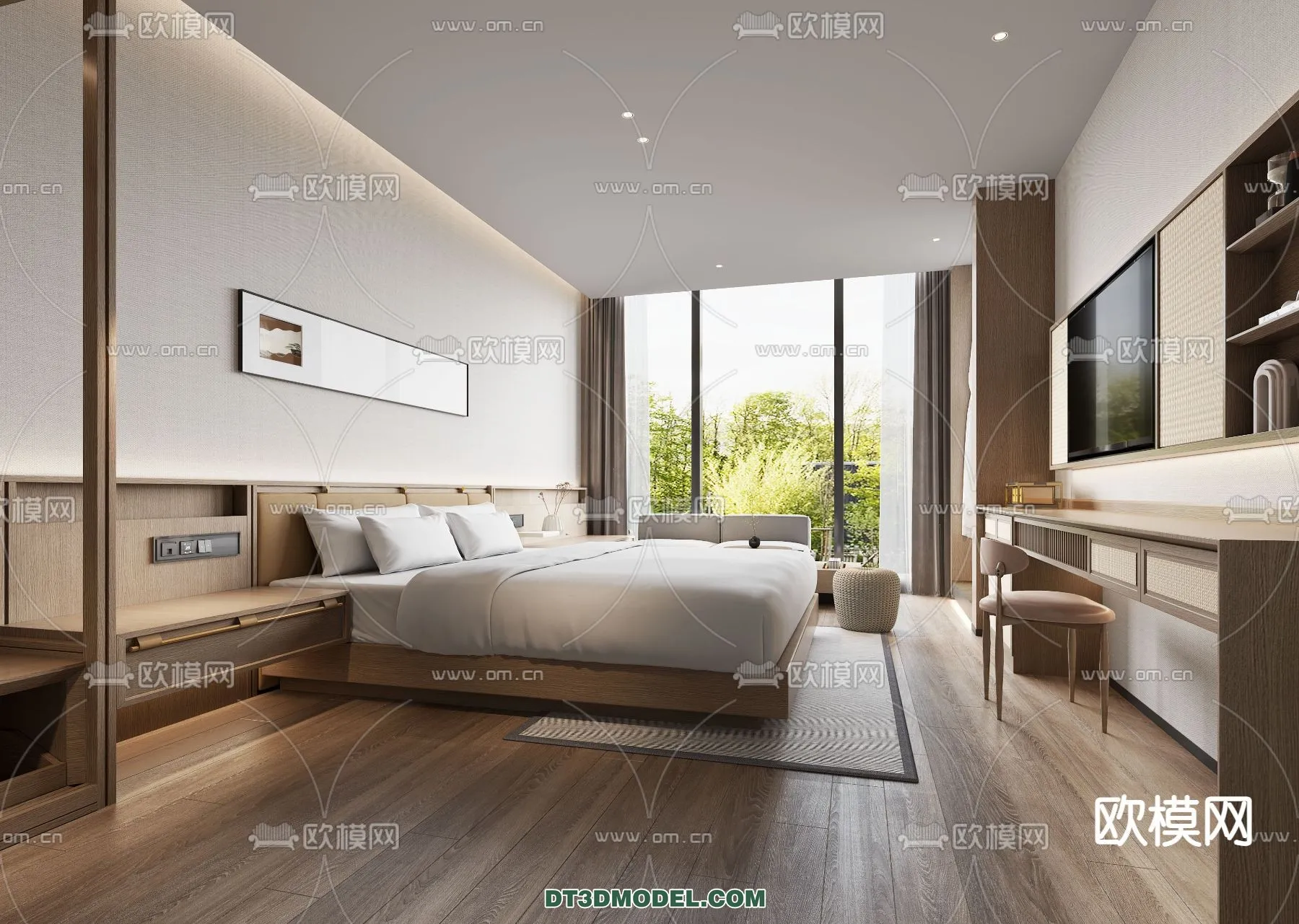 Bedroom For Hotel - 3D Scene - Interior Design - 028