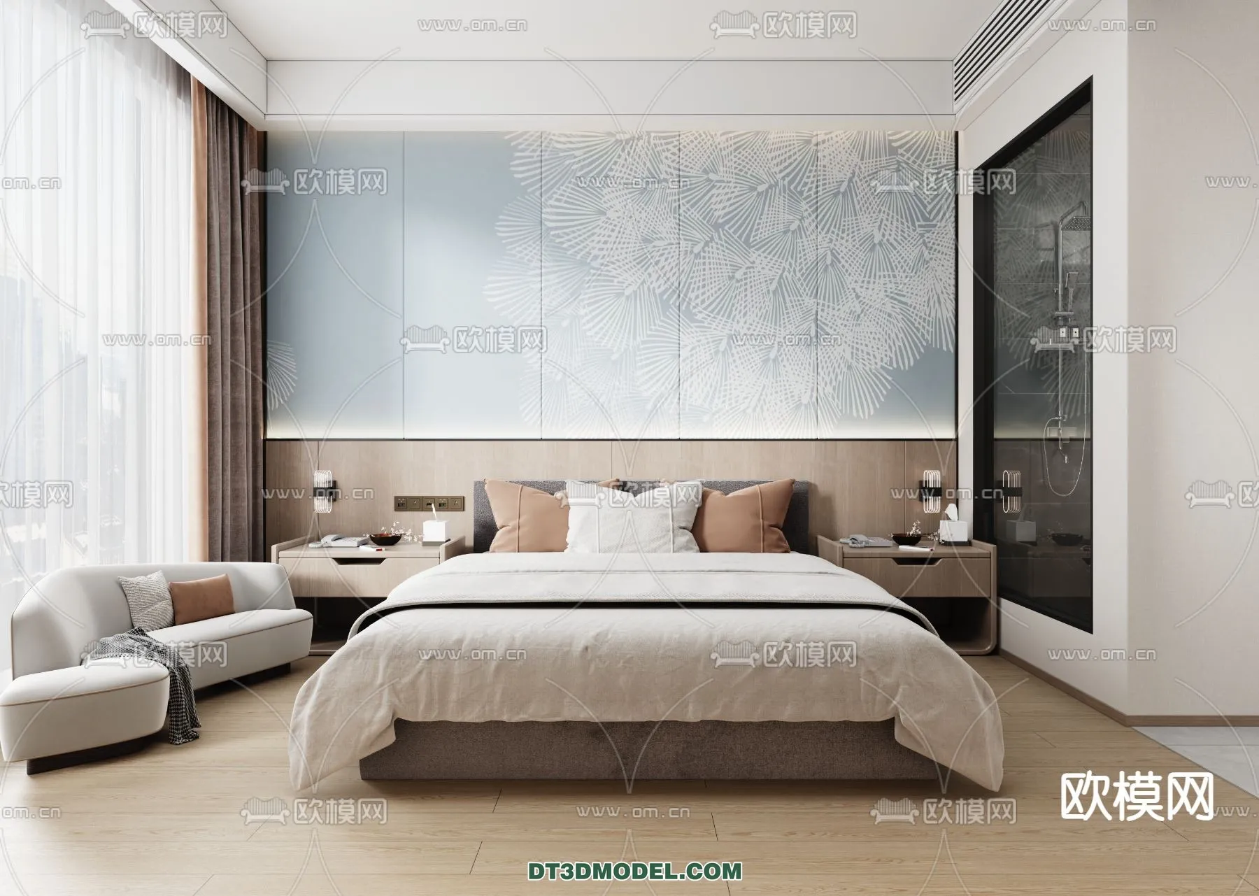 Bedroom For Hotel - 3D Scene - Interior Design - 029