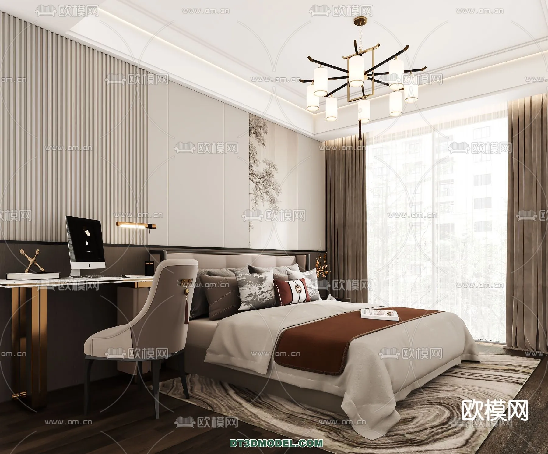 Bedroom For Hotel - 3D Scene - Interior Design - 035
