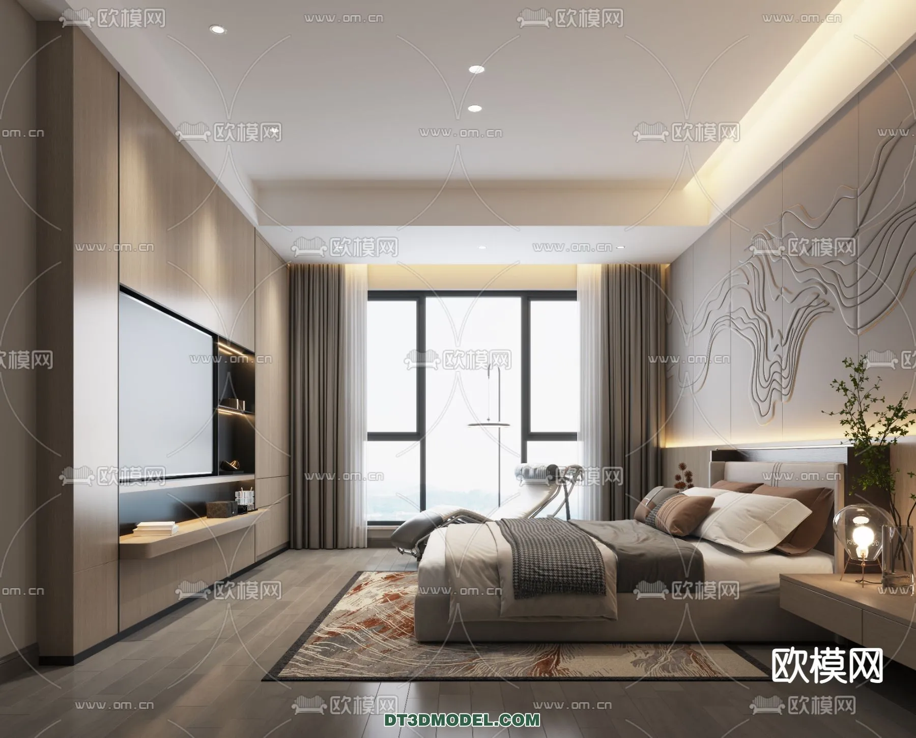 Bedroom For Hotel - 3D Scene - Interior Design - 036