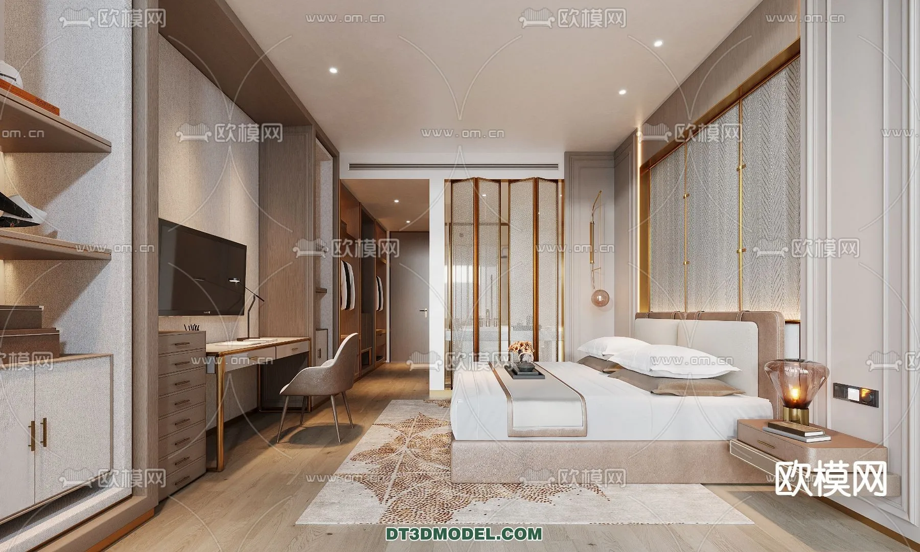 Bedroom For Hotel - 3D Scene - Interior Design - 038