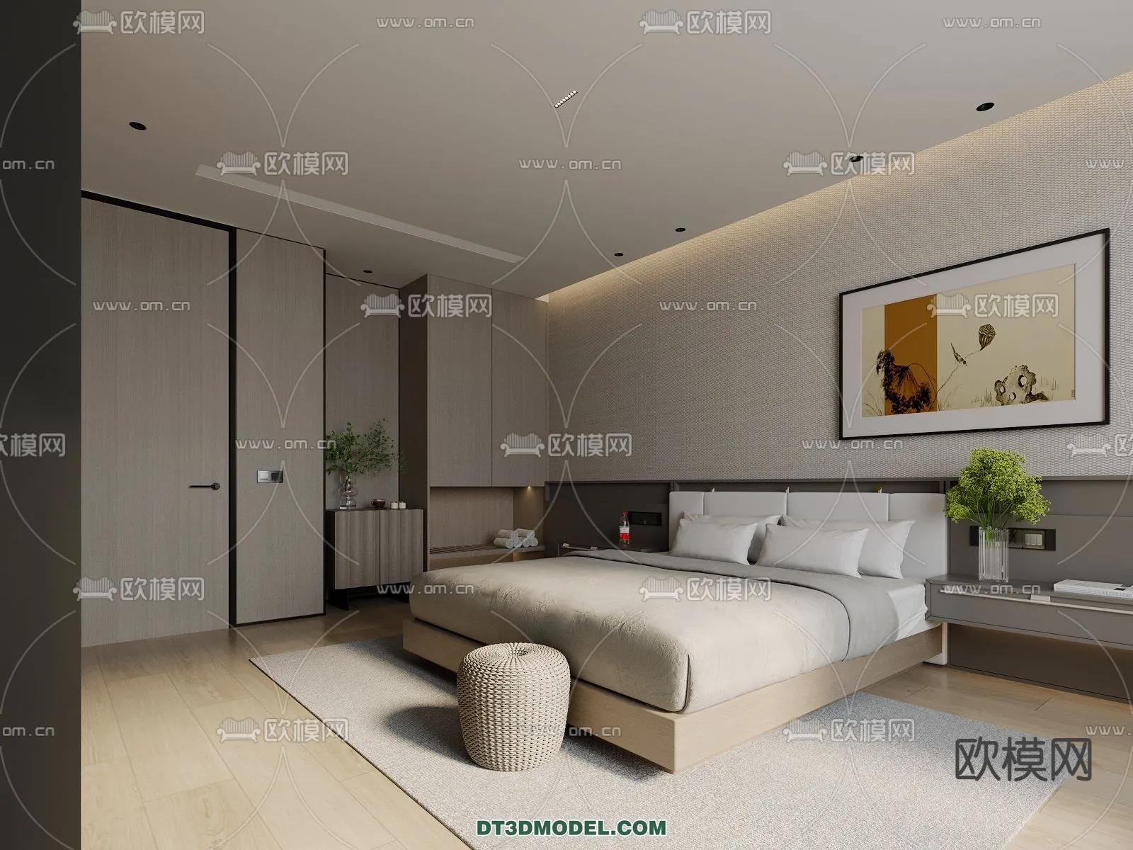 Bedroom For Hotel - 3D Scene - Interior Design - 040