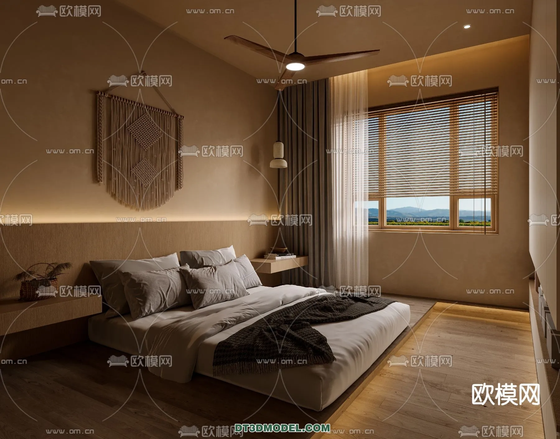 Bedroom For Hotel - 3D Scene - Interior Design - 045