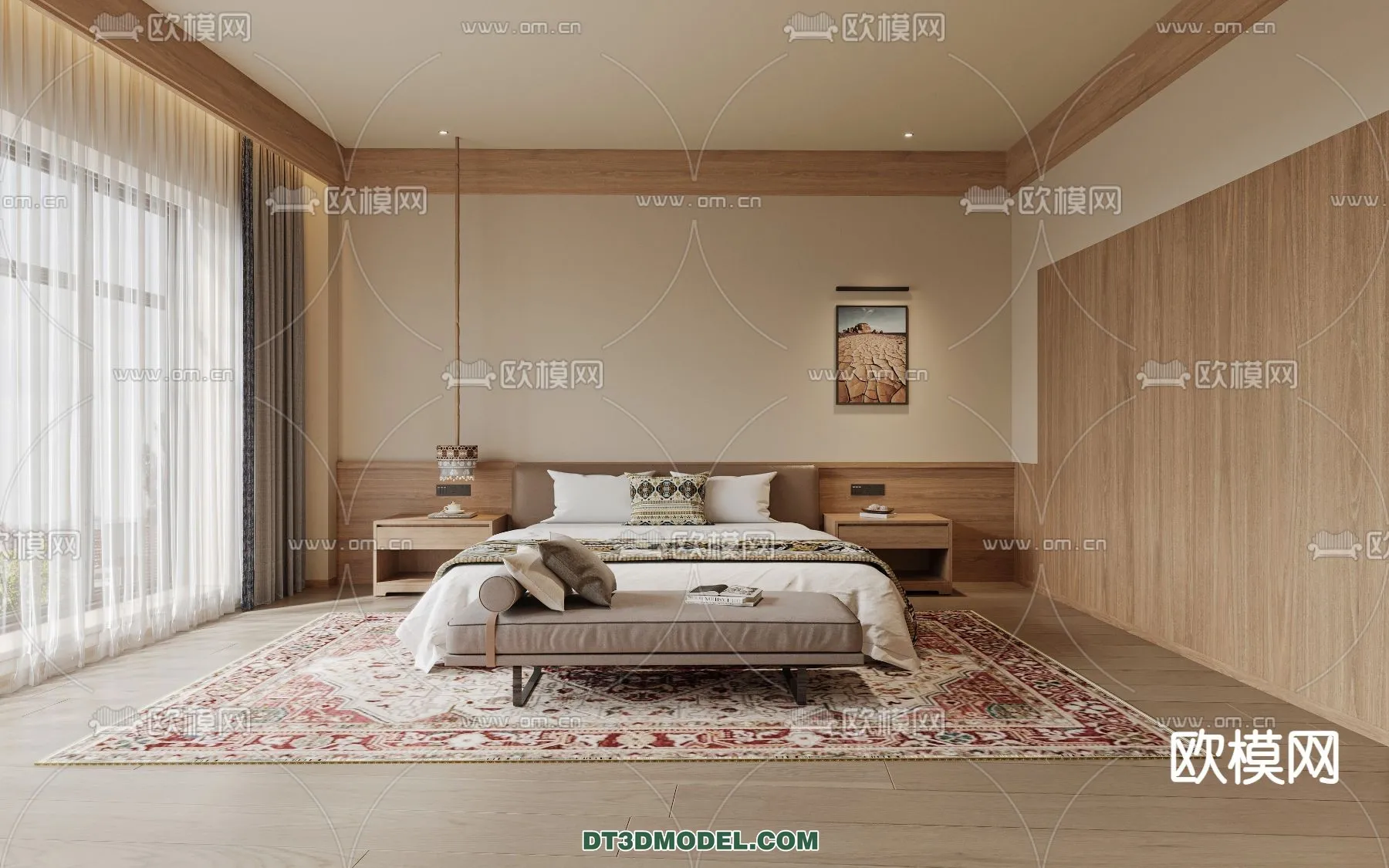 Bedroom For Hotel - 3D Scene - Interior Design - 048