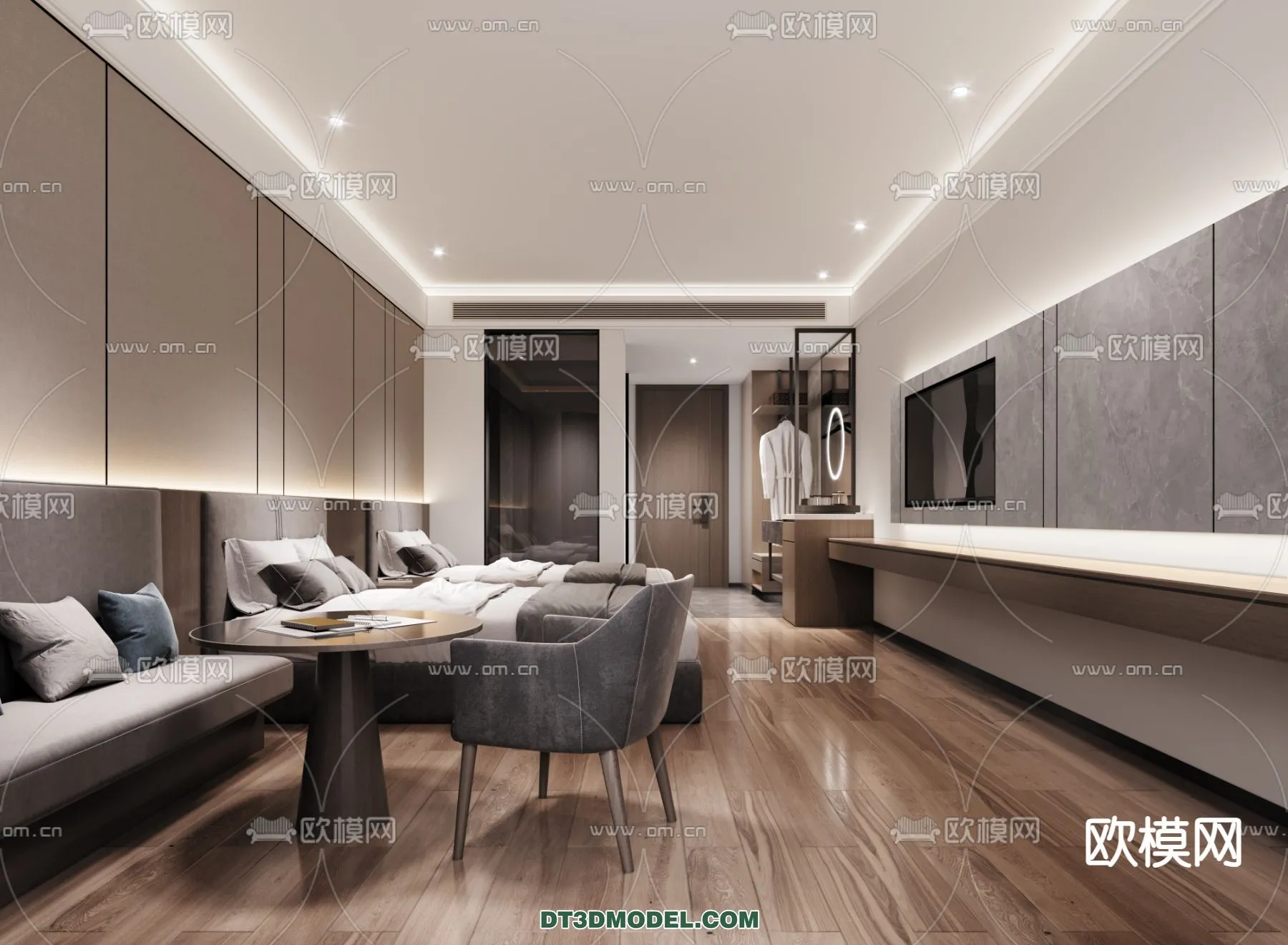 Bedroom For Hotel - 3D Scene - Interior Design - 049