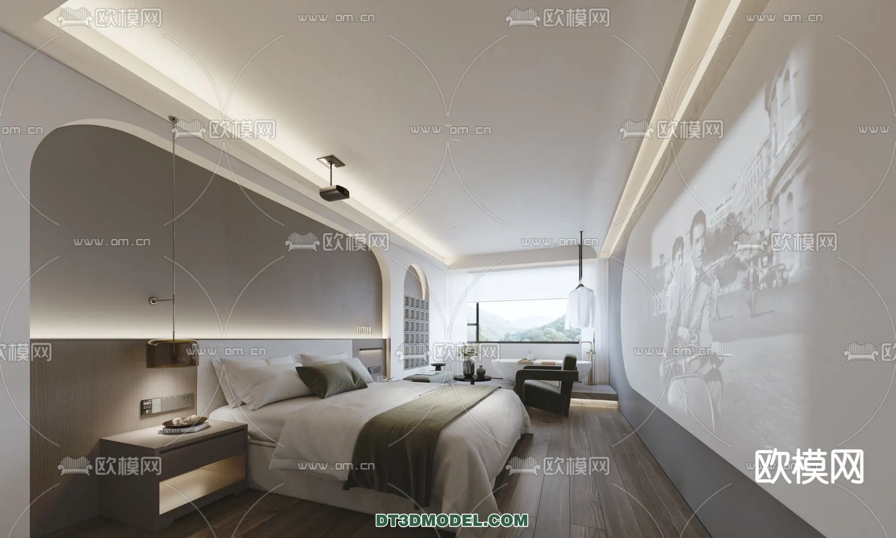 Bedroom For Hotel - 3D Scene - Interior Design - 051