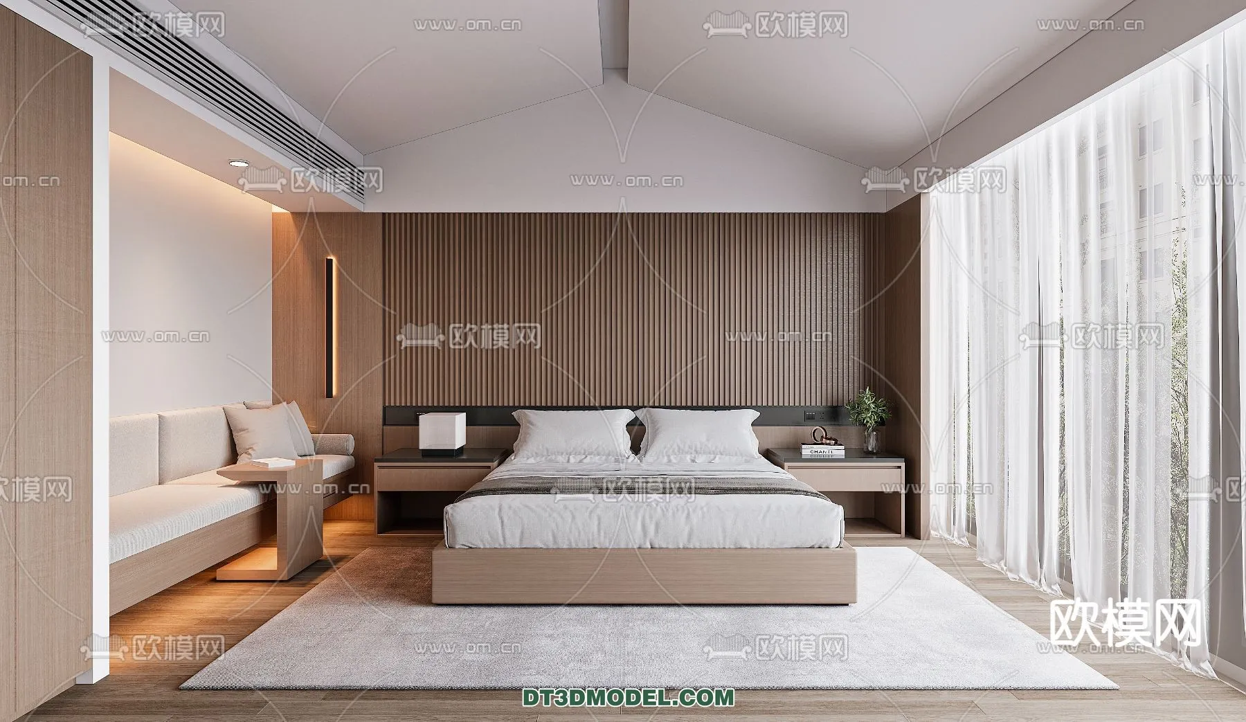 Bedroom For Hotel - 3D Scene - Interior Design - 053