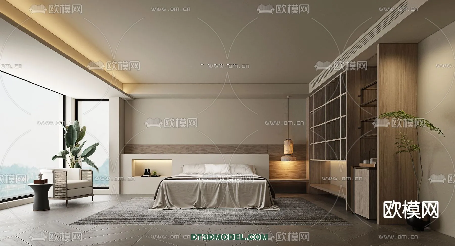 Bedroom For Hotel - 3D Scene - Interior Design - 054