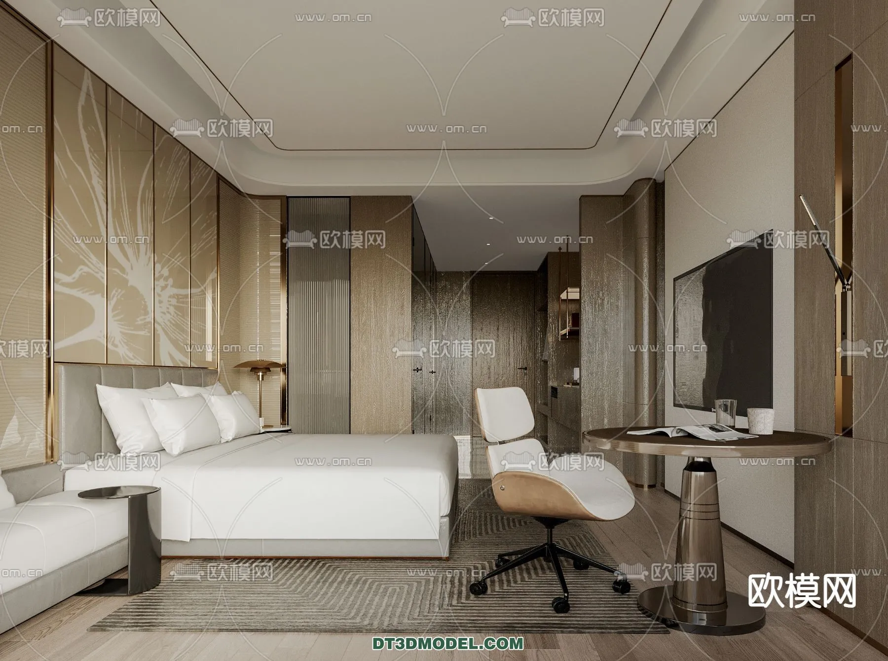 Bedroom For Hotel - 3D Scene - Interior Design - 060