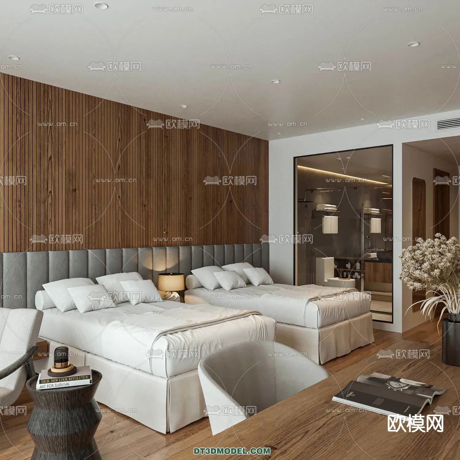 Bedroom For Hotel - 3D Scene - Interior Design - 061