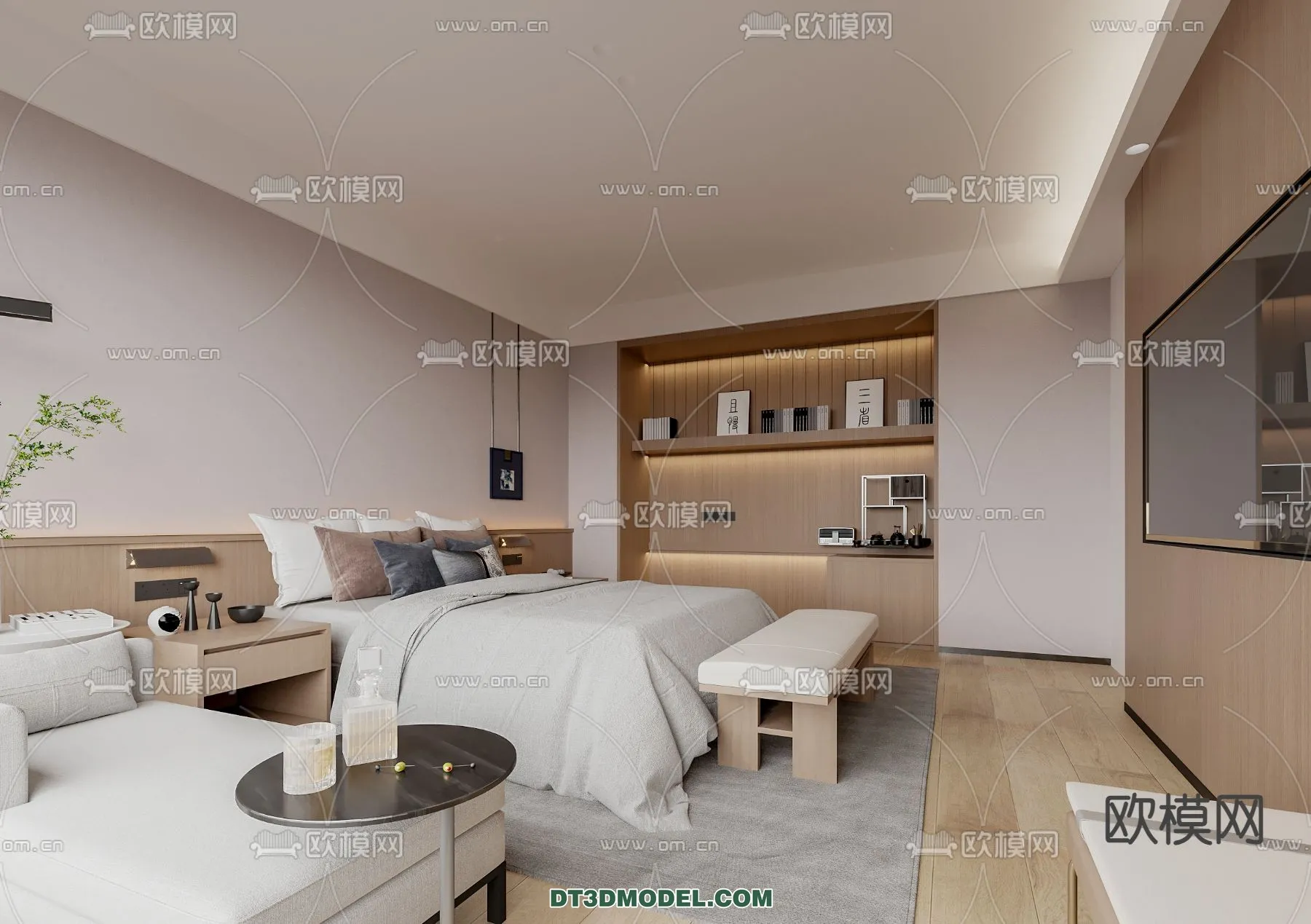 Bedroom For Hotel - 3D Scene - Interior Design - 062