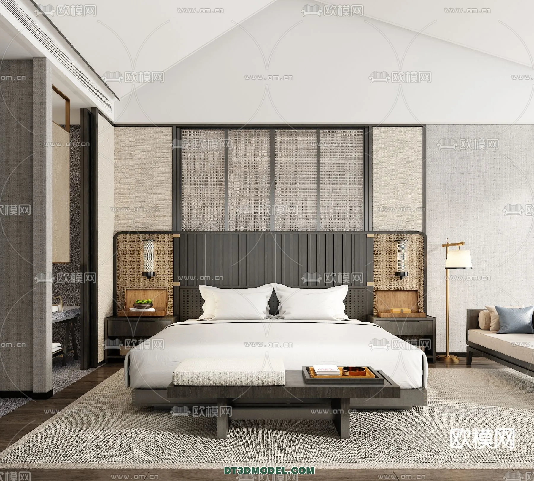 Bedroom For Hotel - 3D Scene - Interior Design - 064