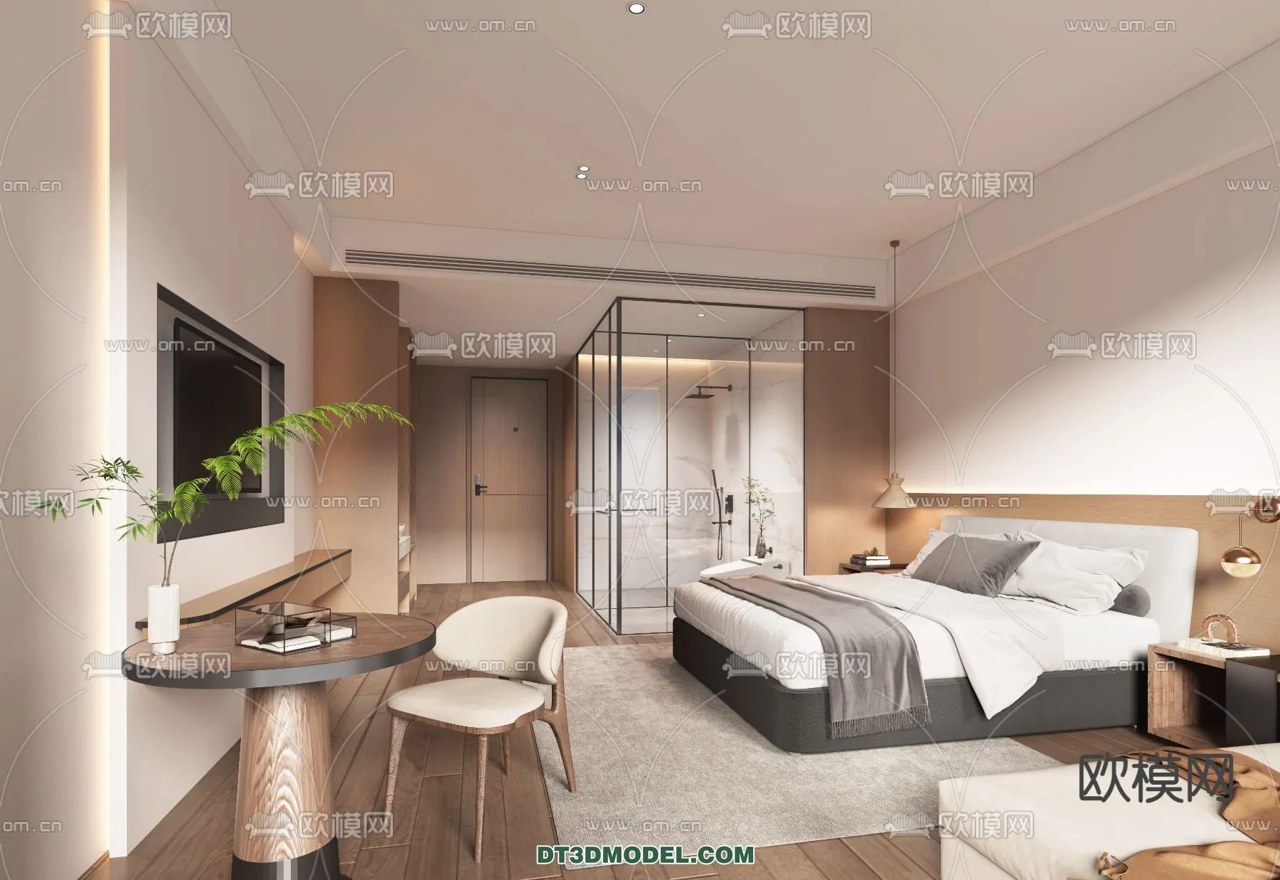 Bedroom For Hotel - 3D Scene - Interior Design - 067