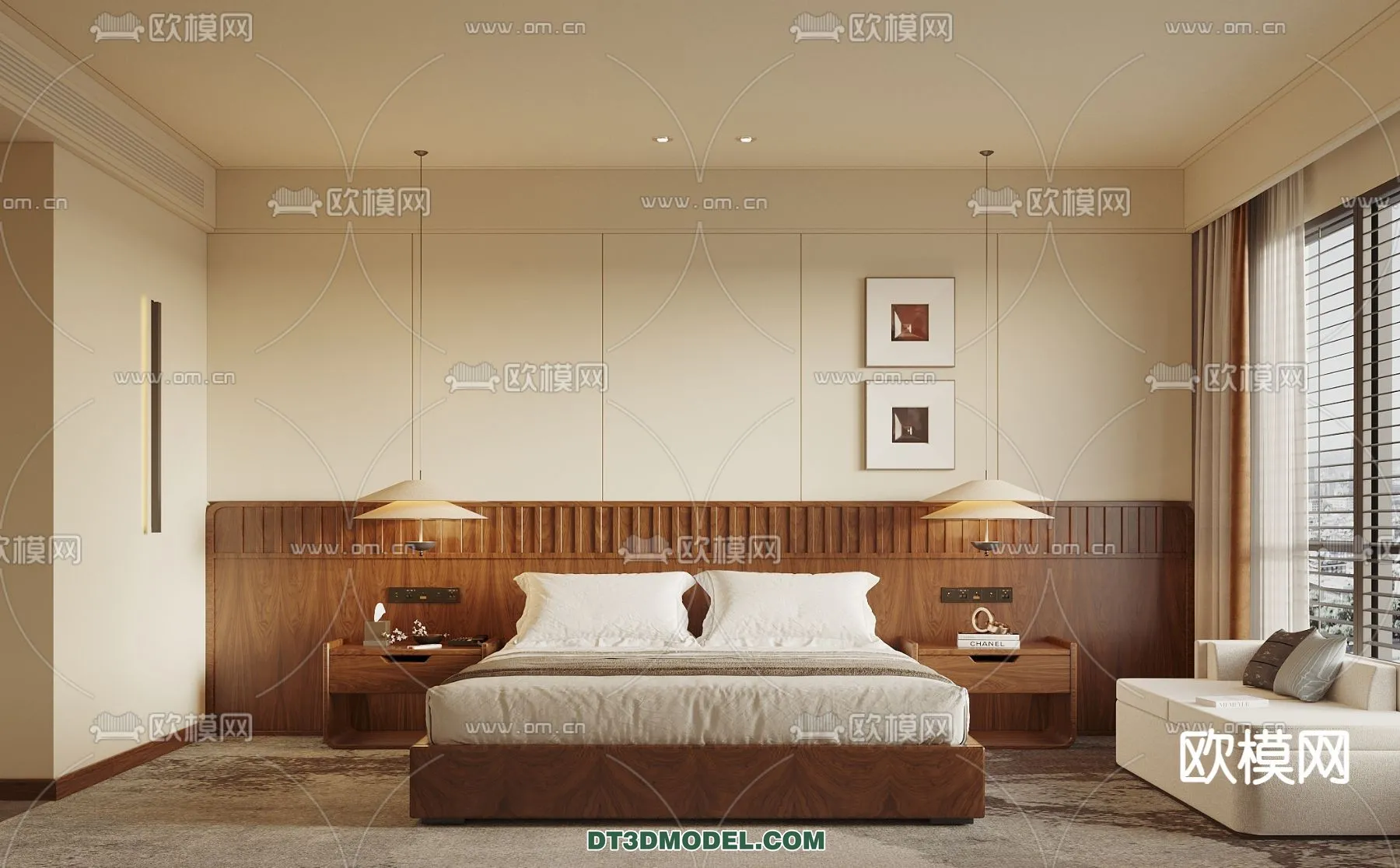 Bedroom For Hotel - 3D Scene - Interior Design - 069