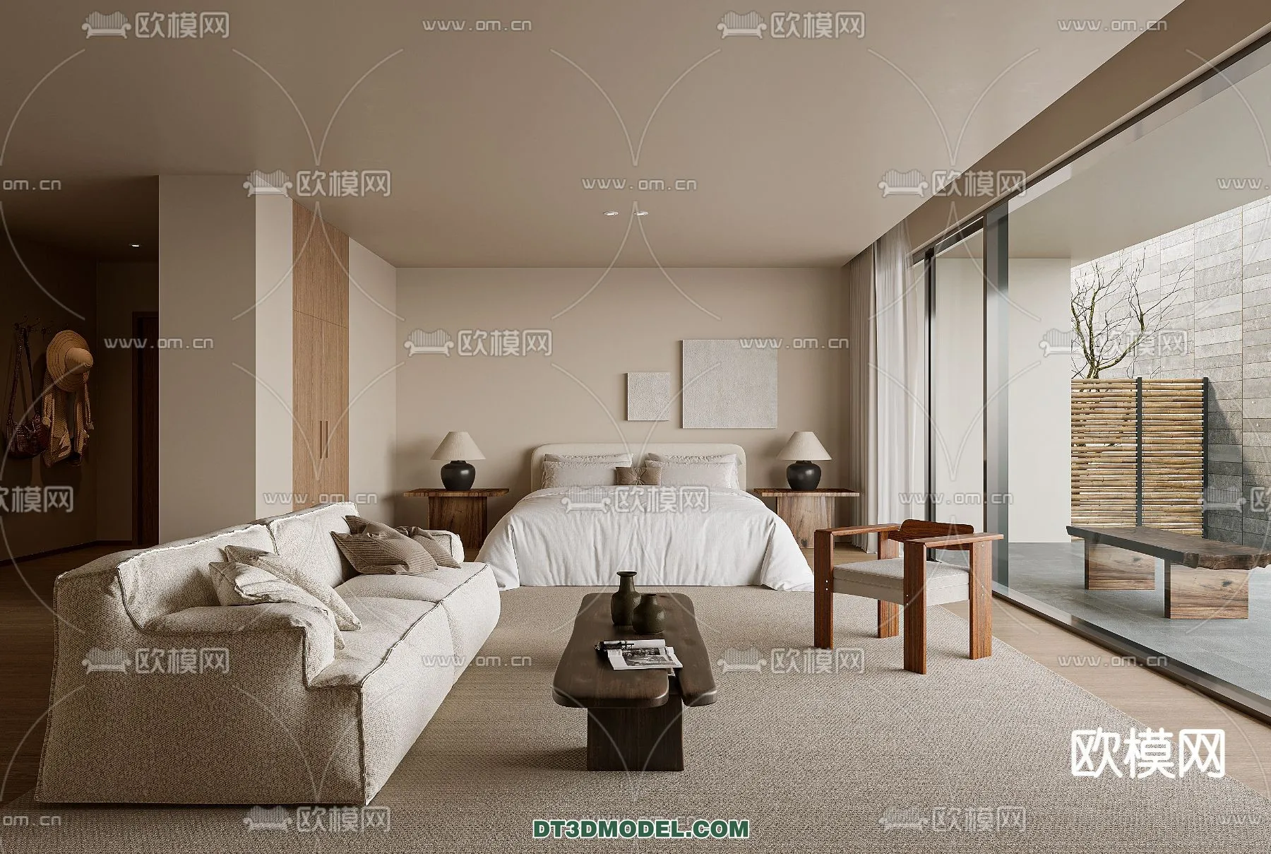 Bedroom For Hotel - 3D Scene - Interior Design - 072