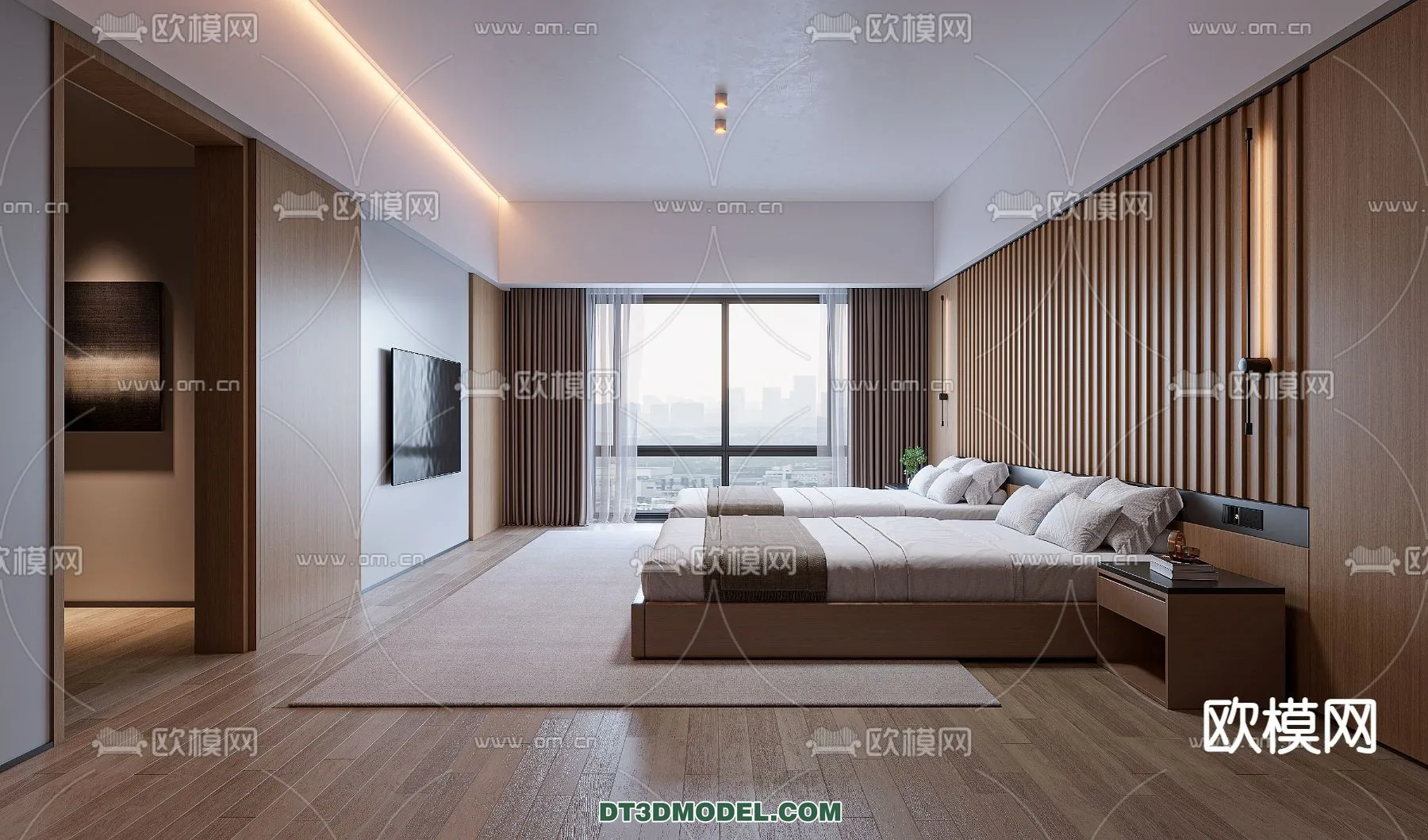 Bedroom For Hotel - 3D Scene - Interior Design - 073