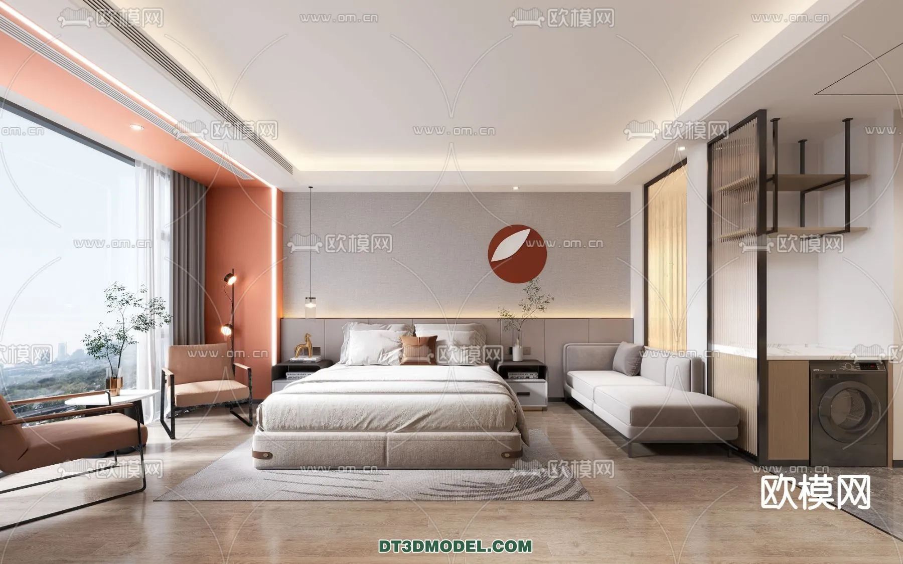 Bedroom For Hotel - 3D Scene - Interior Design - 074