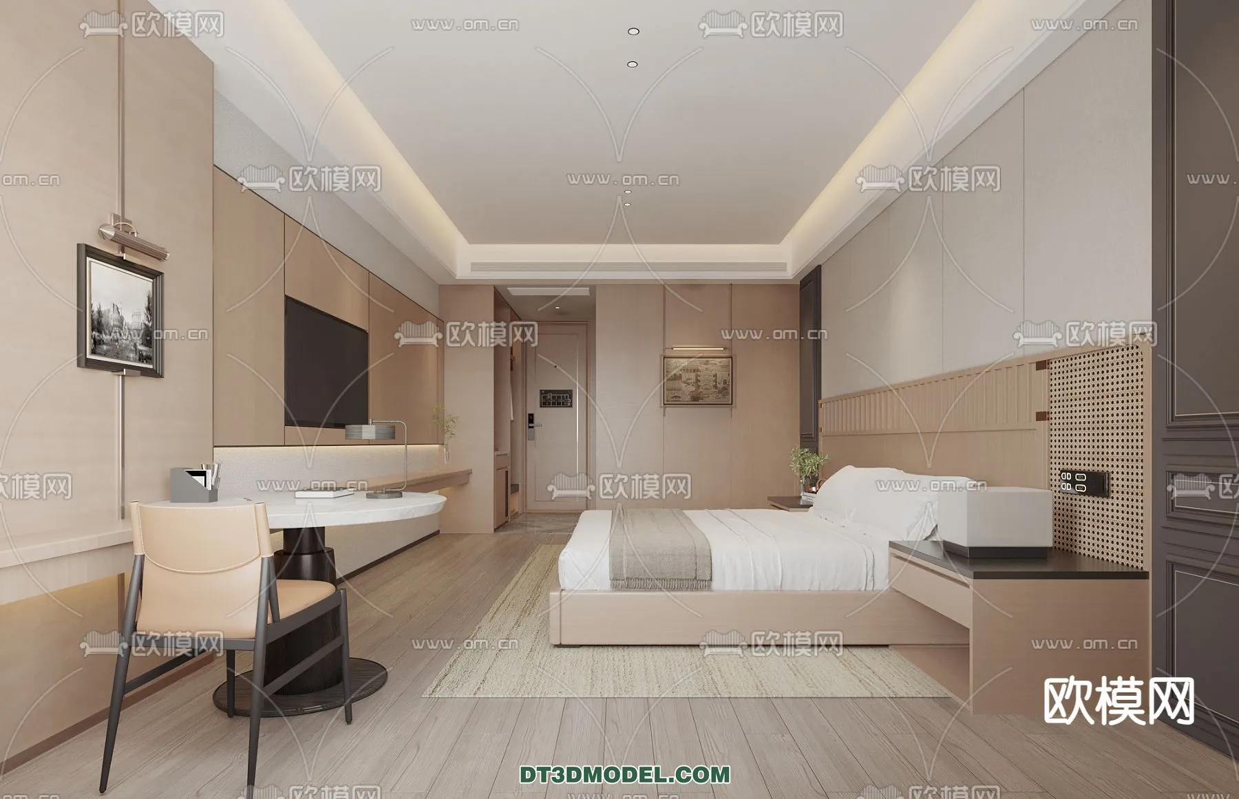 Bedroom For Hotel - 3D Scene - Interior Design - 079