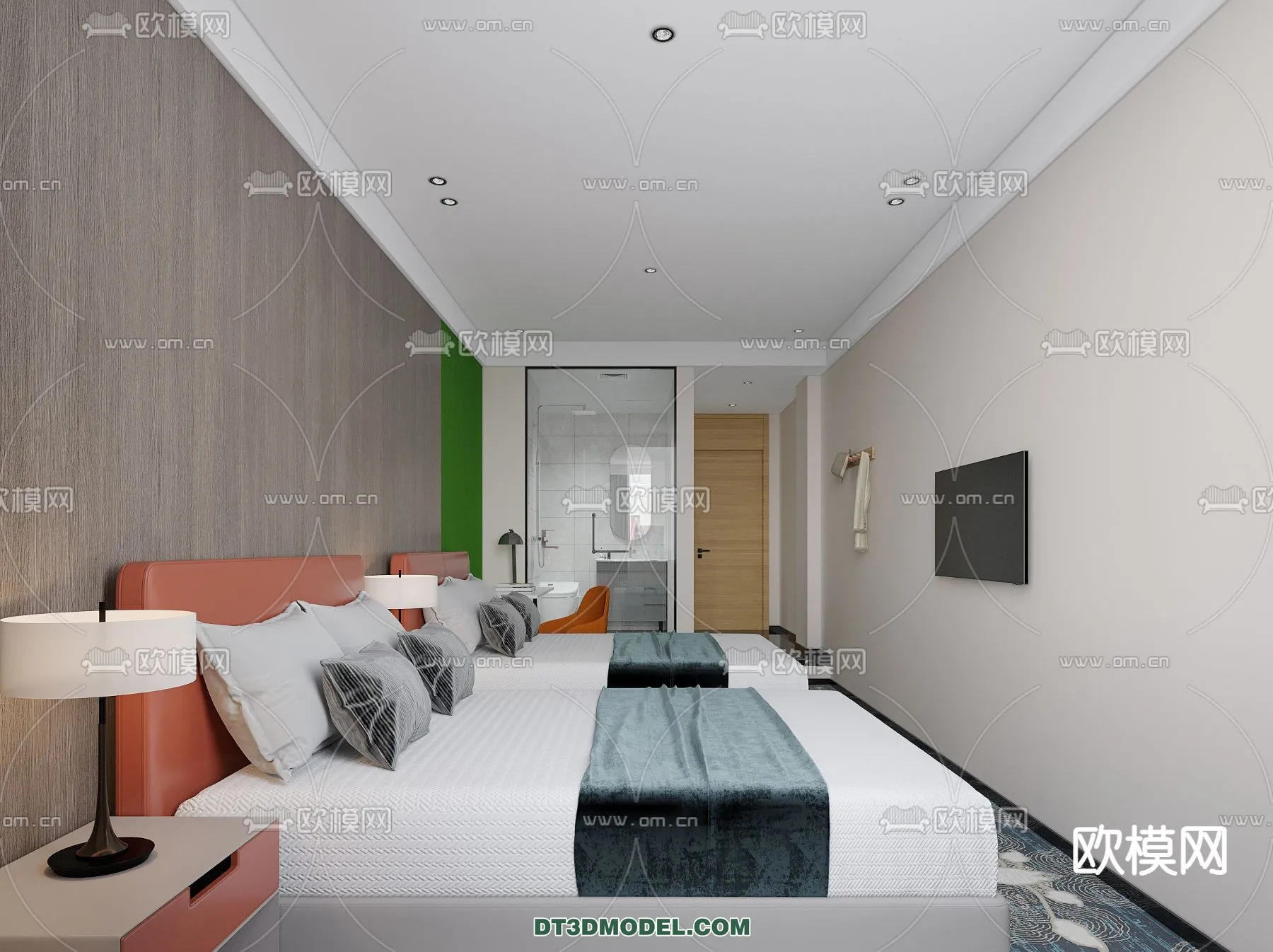 Bedroom For Hotel - 3D Scene - Interior Design - 083