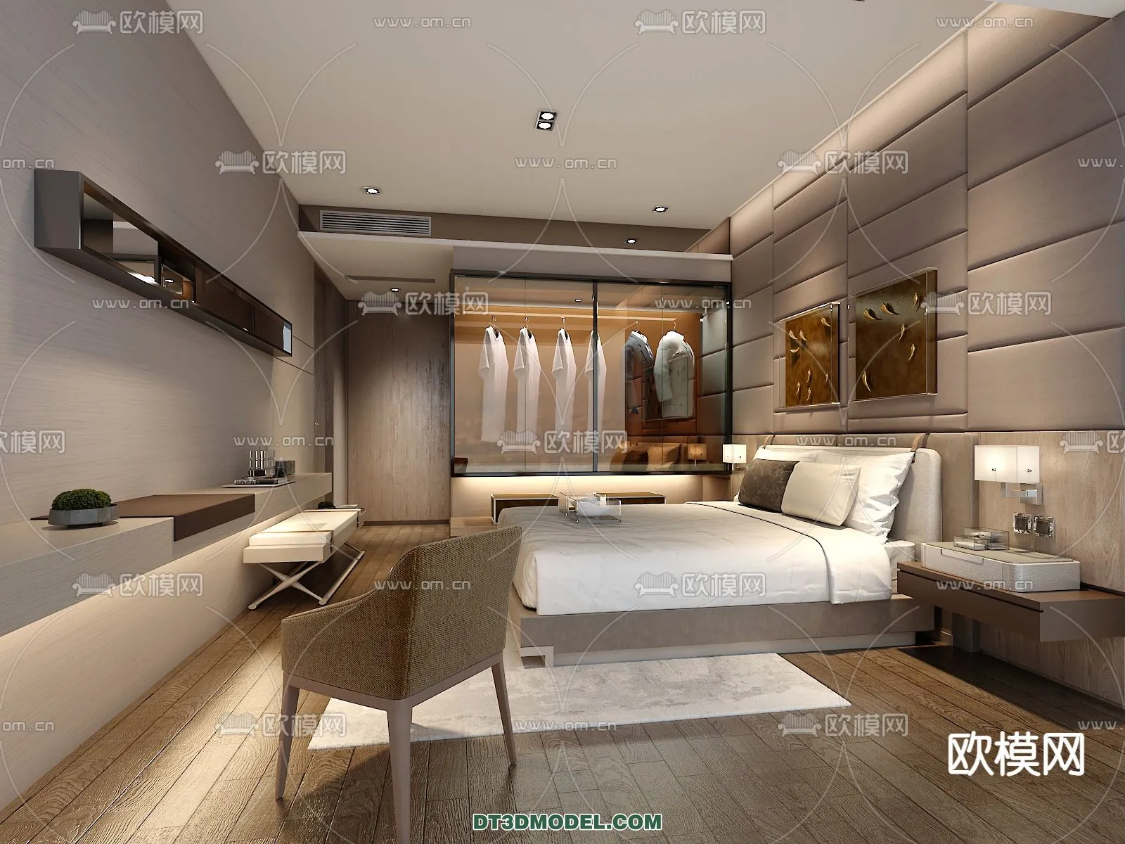 Bedroom For Hotel - 3D Scene - Interior Design - 090