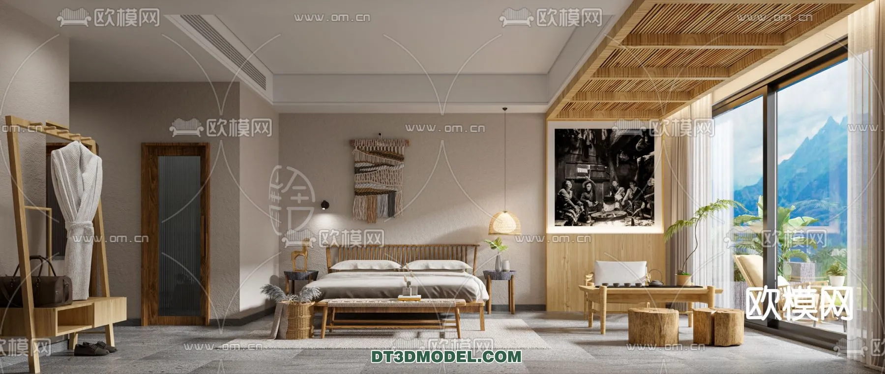 Bedroom For Hotel - 3D Scene - Interior Design - 095