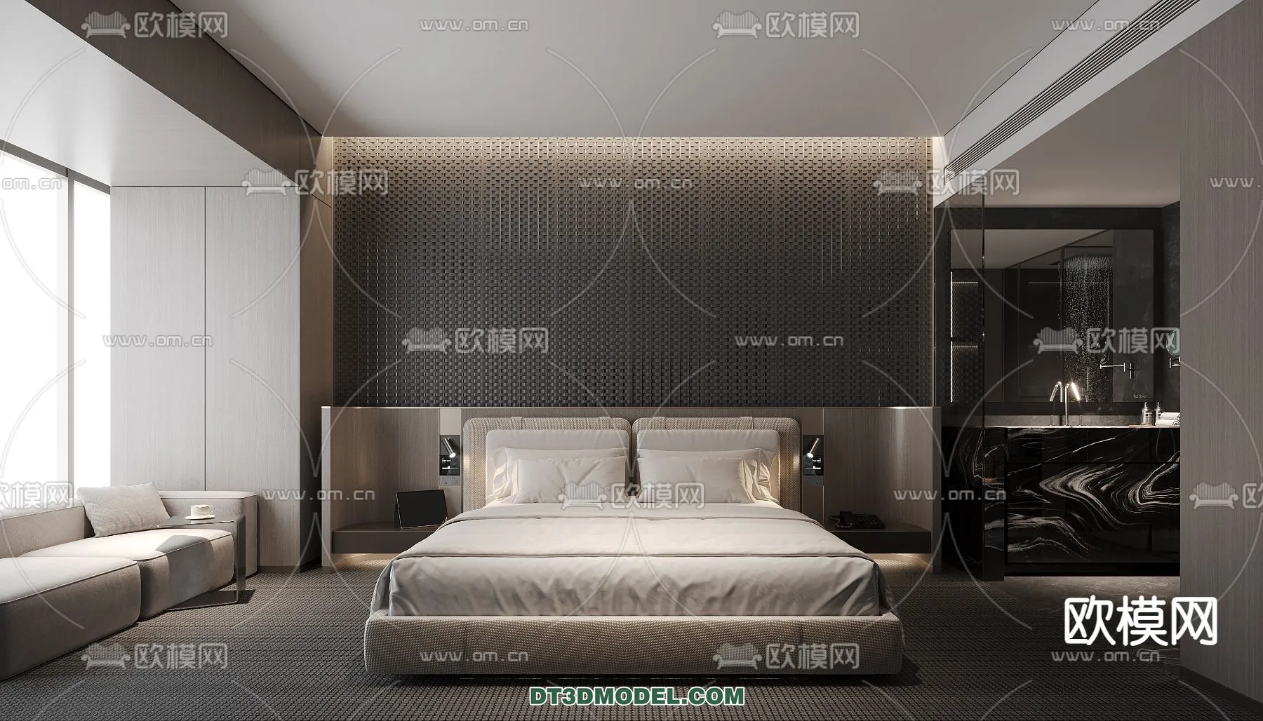 Bedroom For Hotel - 3D Scene - Interior Design - 097