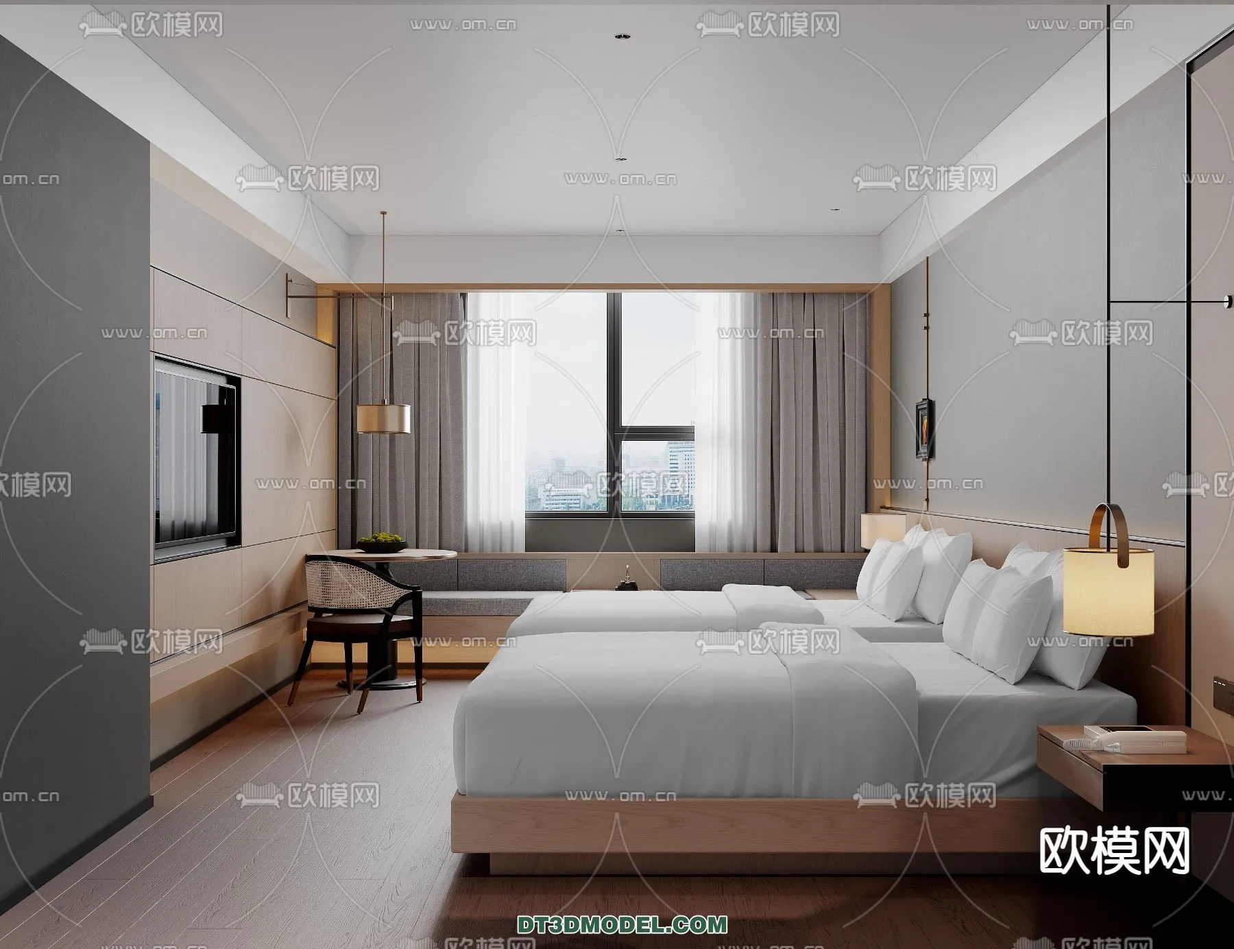 Bedroom For Hotel - 3D Scene - Interior Design - 099