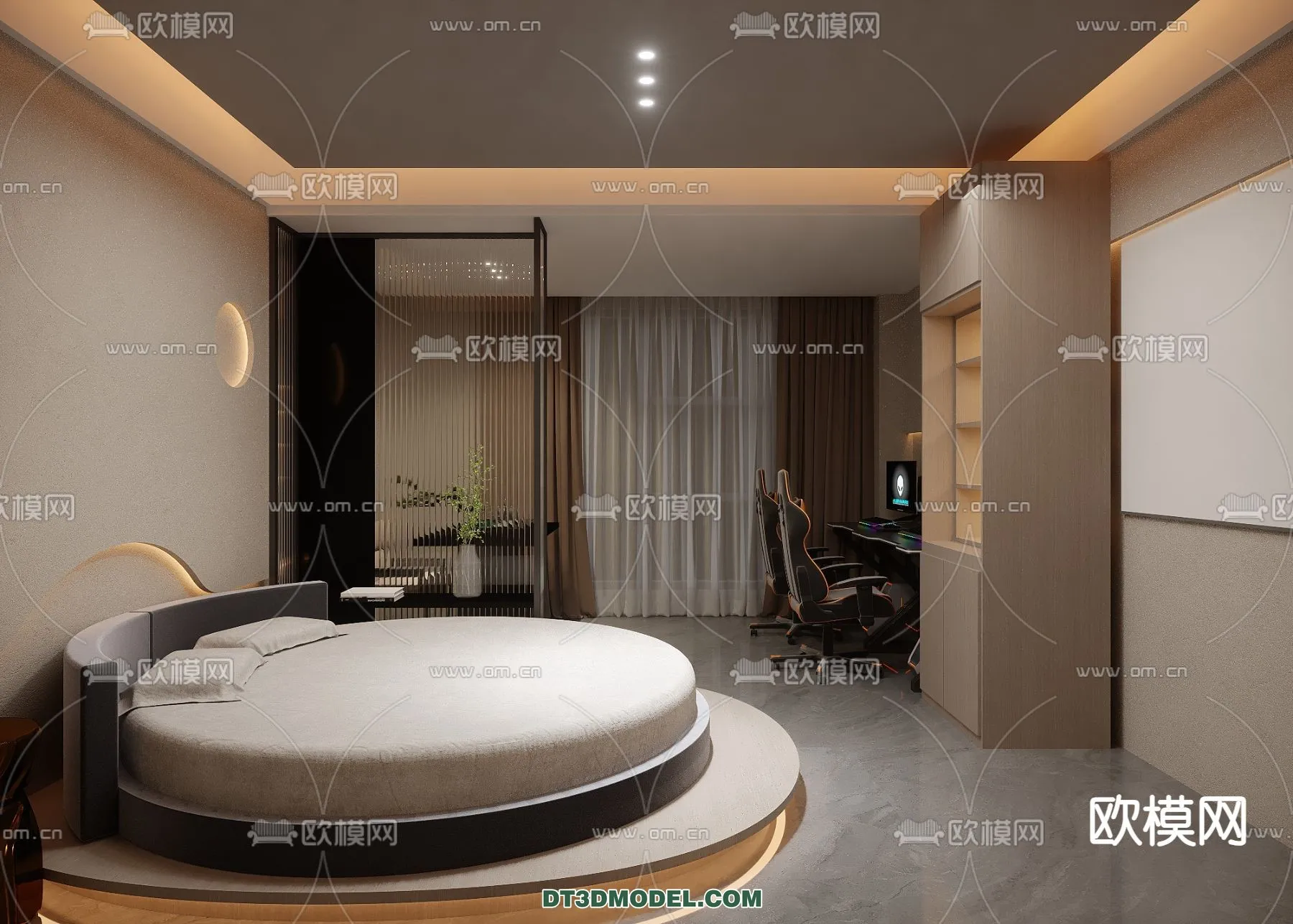 Bedroom For Hotel - 3D Scene - Interior Design - 104