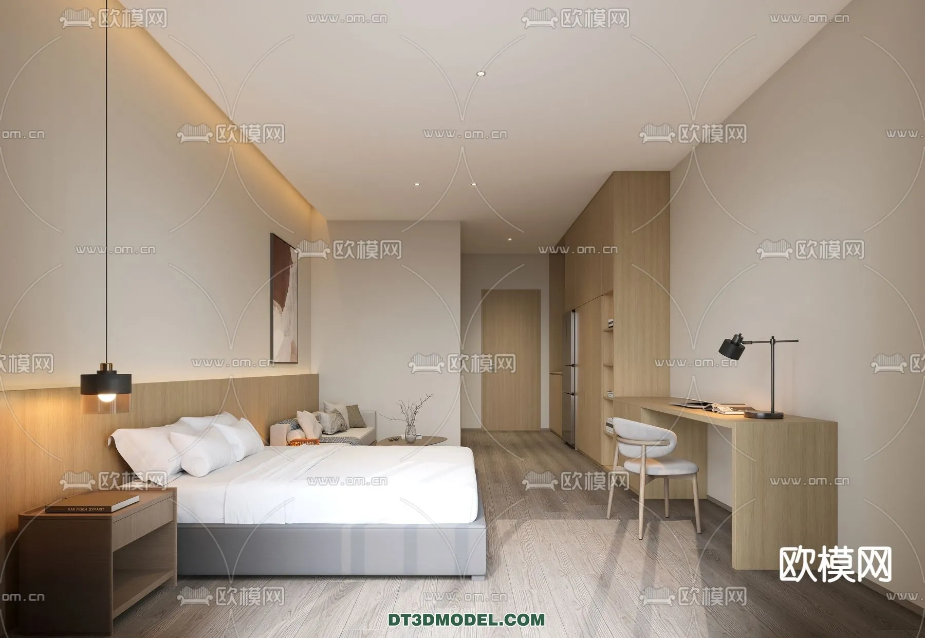 Bedroom For Hotel - 3D Scene - Interior Design - 106