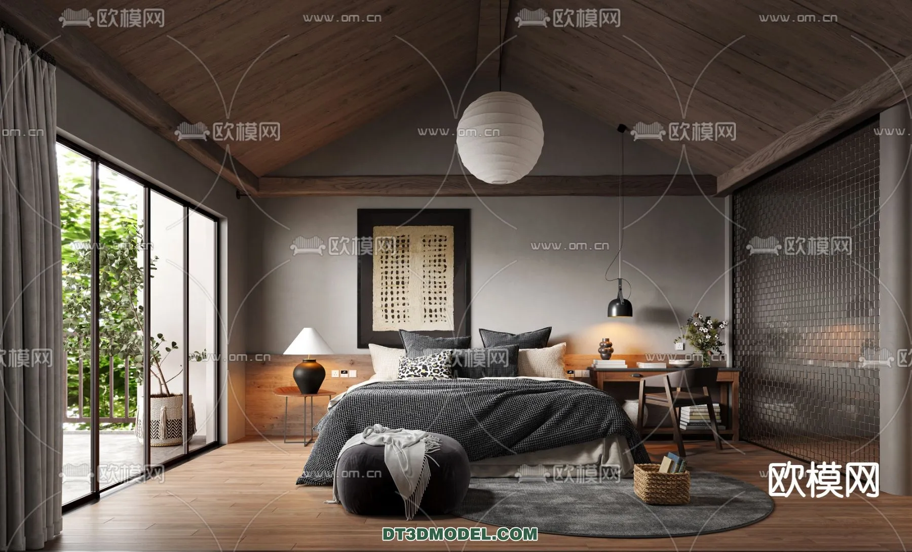 Bedroom For Hotel - 3D Scene - Interior Design - 107