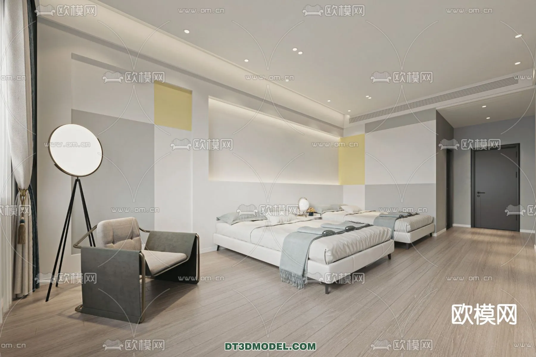 Bedroom For Hotel - 3D Scene - Interior Design - 110