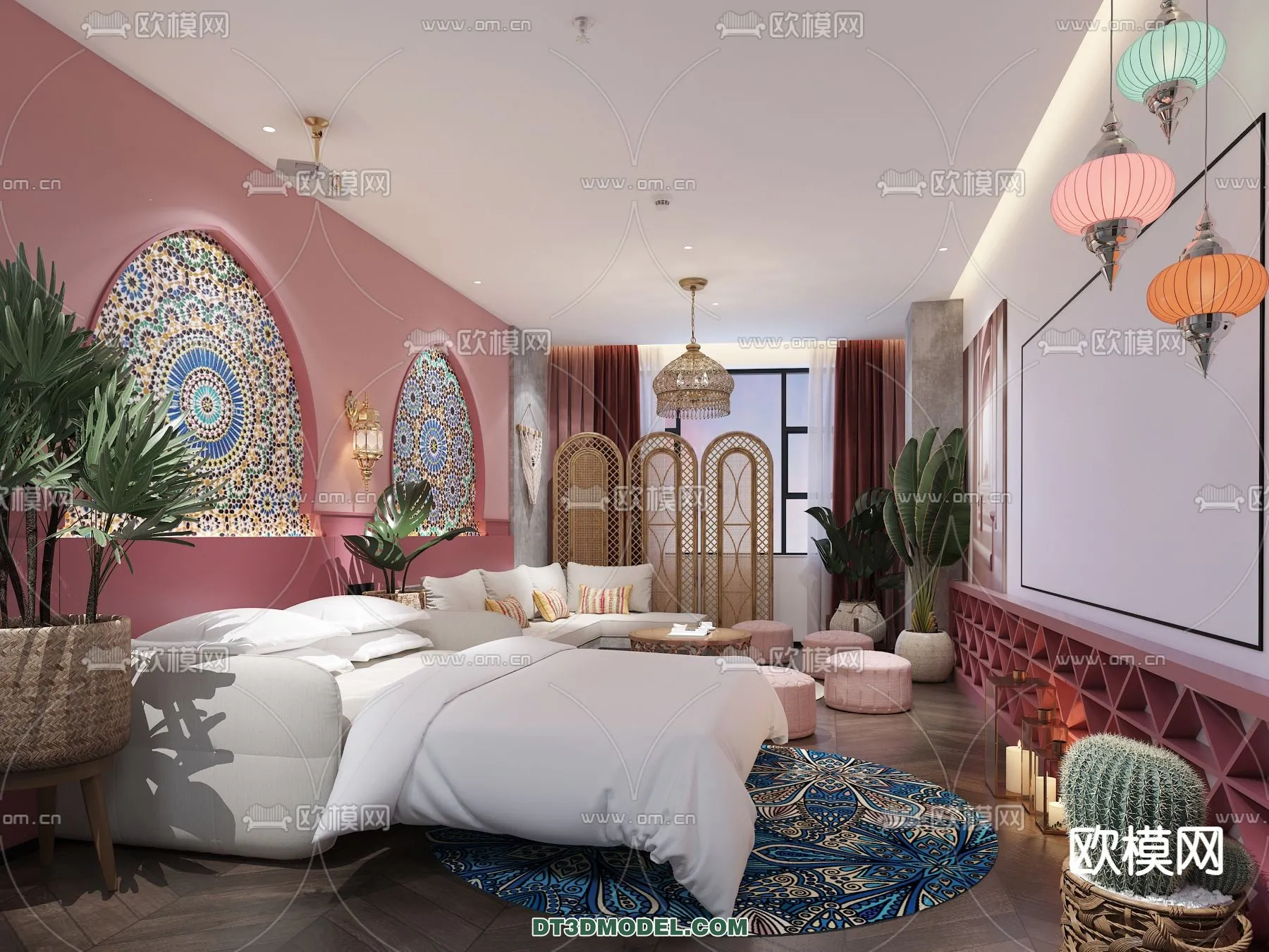 Bedroom For Hotel - 3D Scene - Interior Design - 111