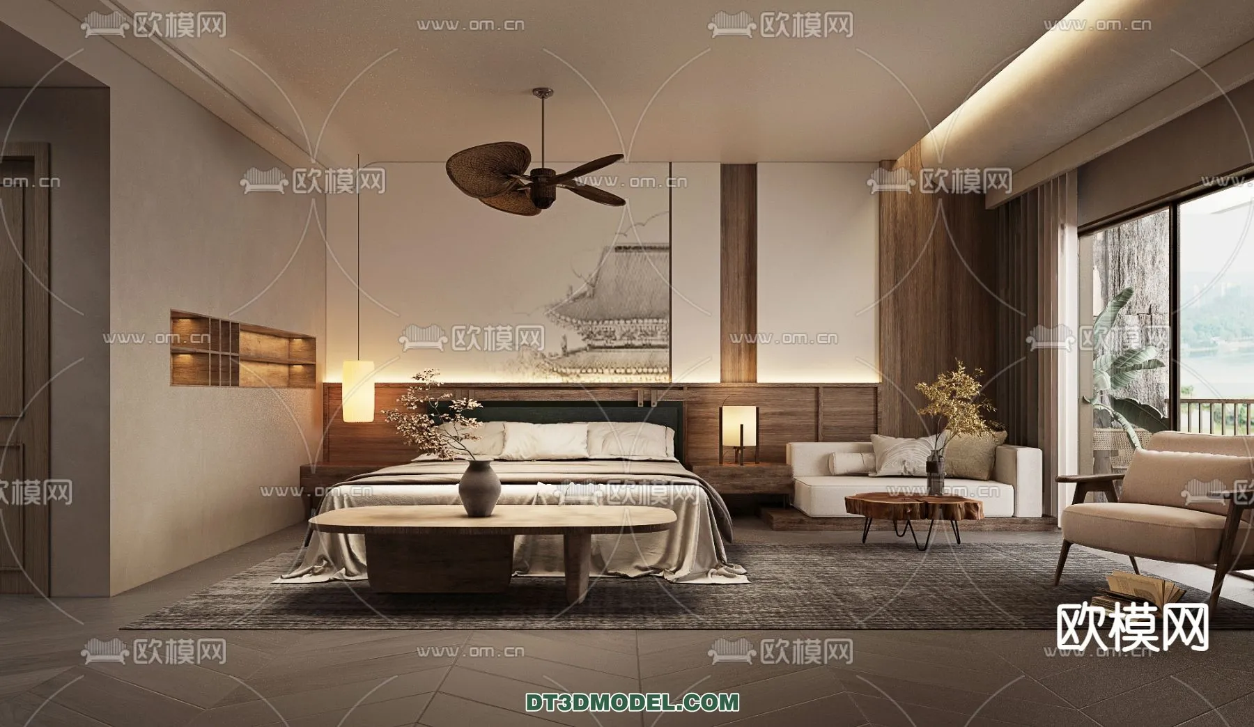 Bedroom For Hotel - 3D Scene - Interior Design - 112