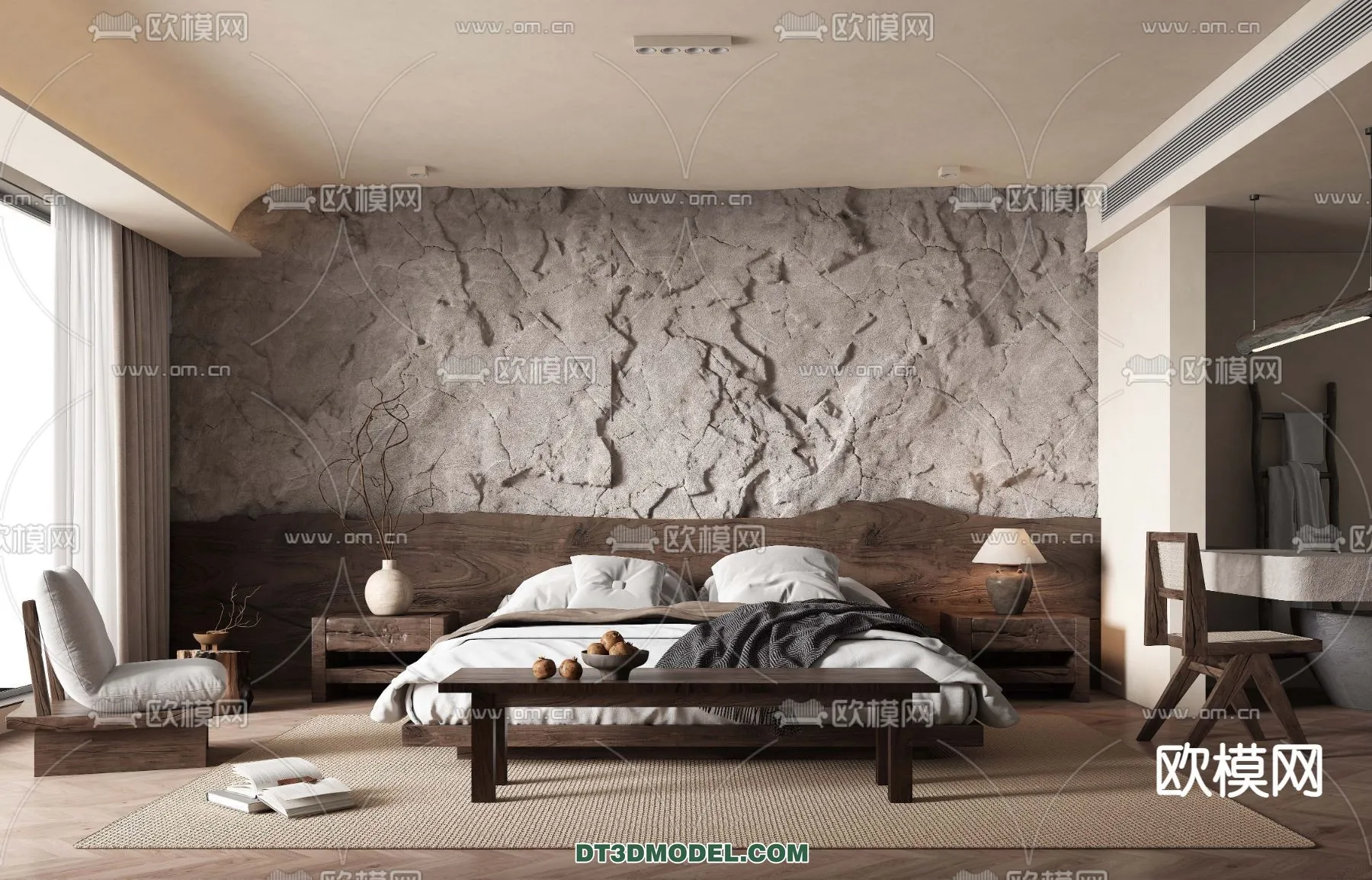 Bedroom For Hotel - 3D Scene - Interior Design - 113