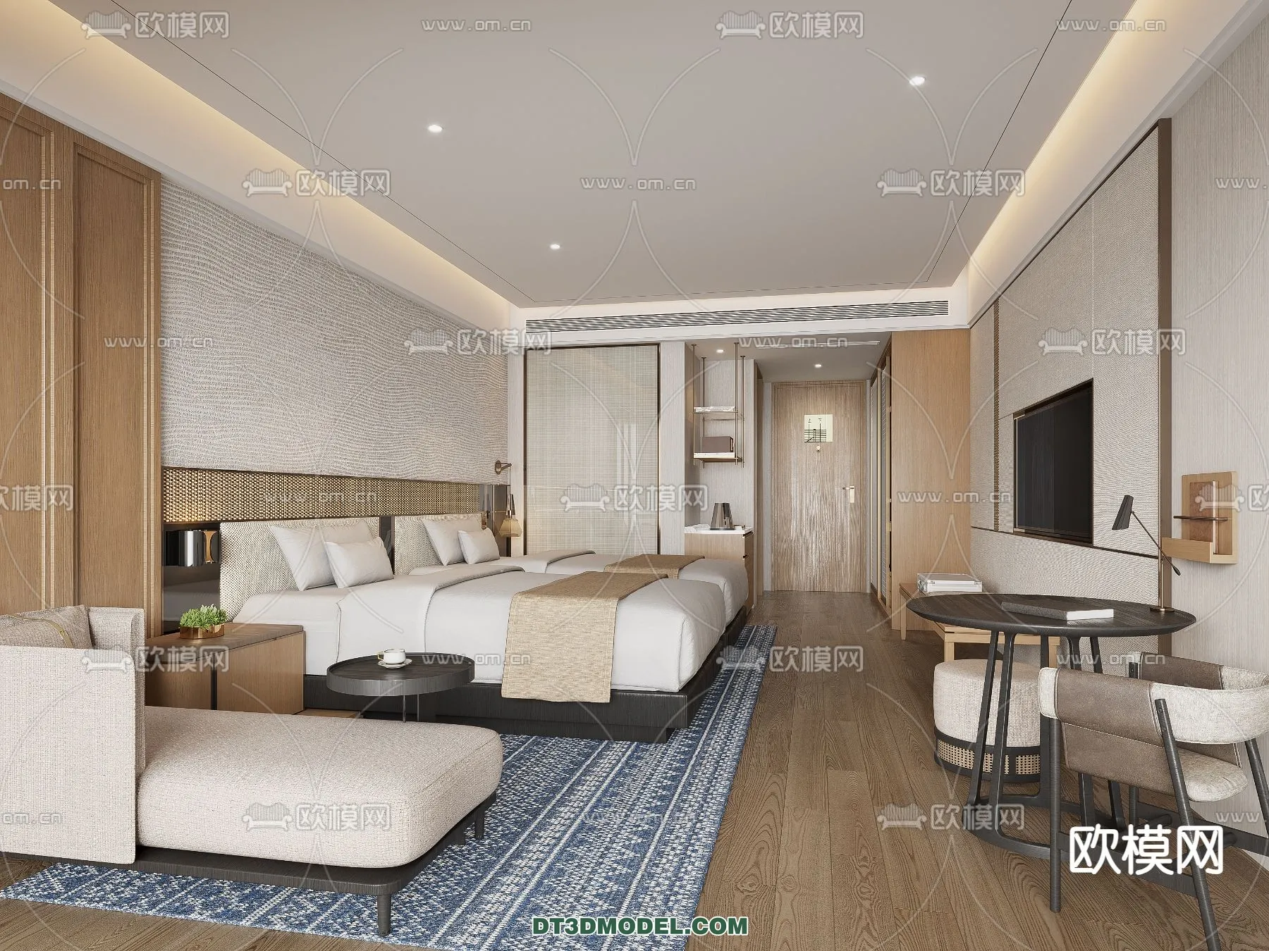 Bedroom For Hotel - 3D Scene - Interior Design - 114
