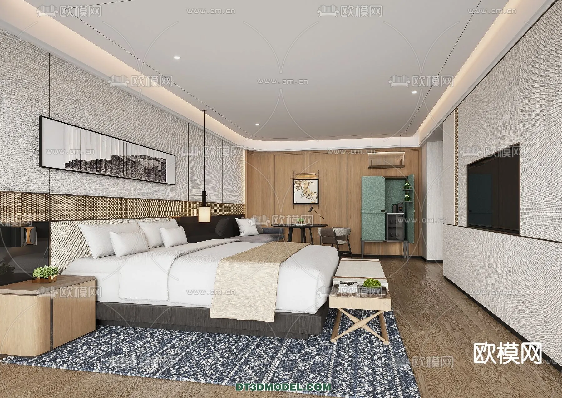 Bedroom For Hotel - 3D Scene - Interior Design - 115