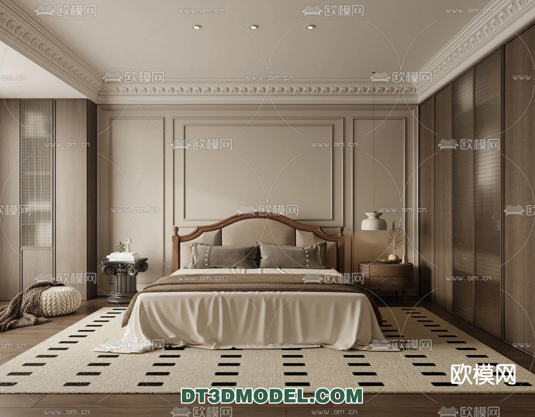 Bedroom - France Style - Interior 3D Scene - 001