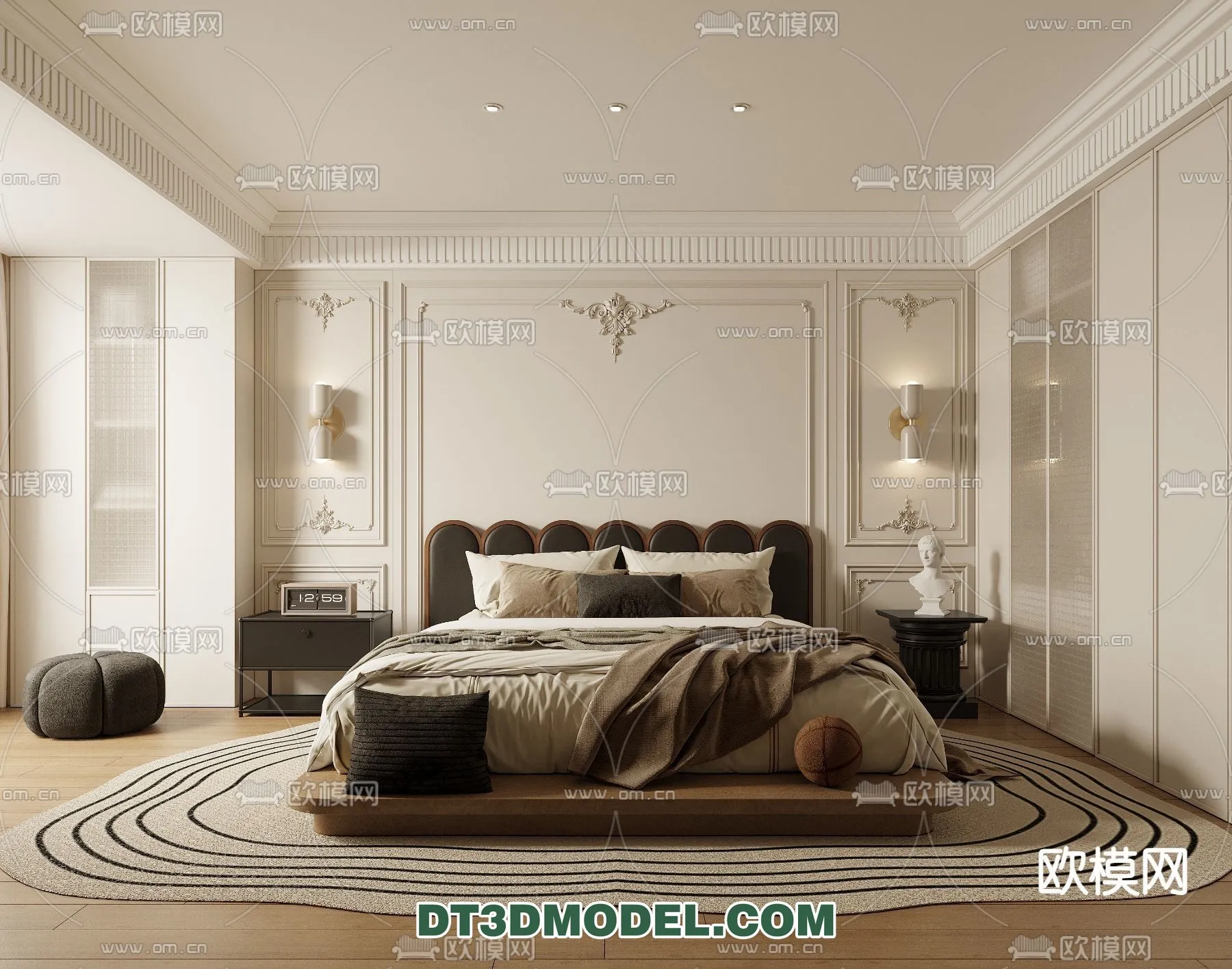 Bedroom - France Style - Interior 3D Scene - 002